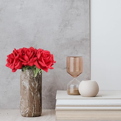 Miniatura 38 de Eyamumo Flores falsas, rosas artificiales de seda sintética al tacto real para decoración de bricolaje, fiesta de boda, decoración de oficina