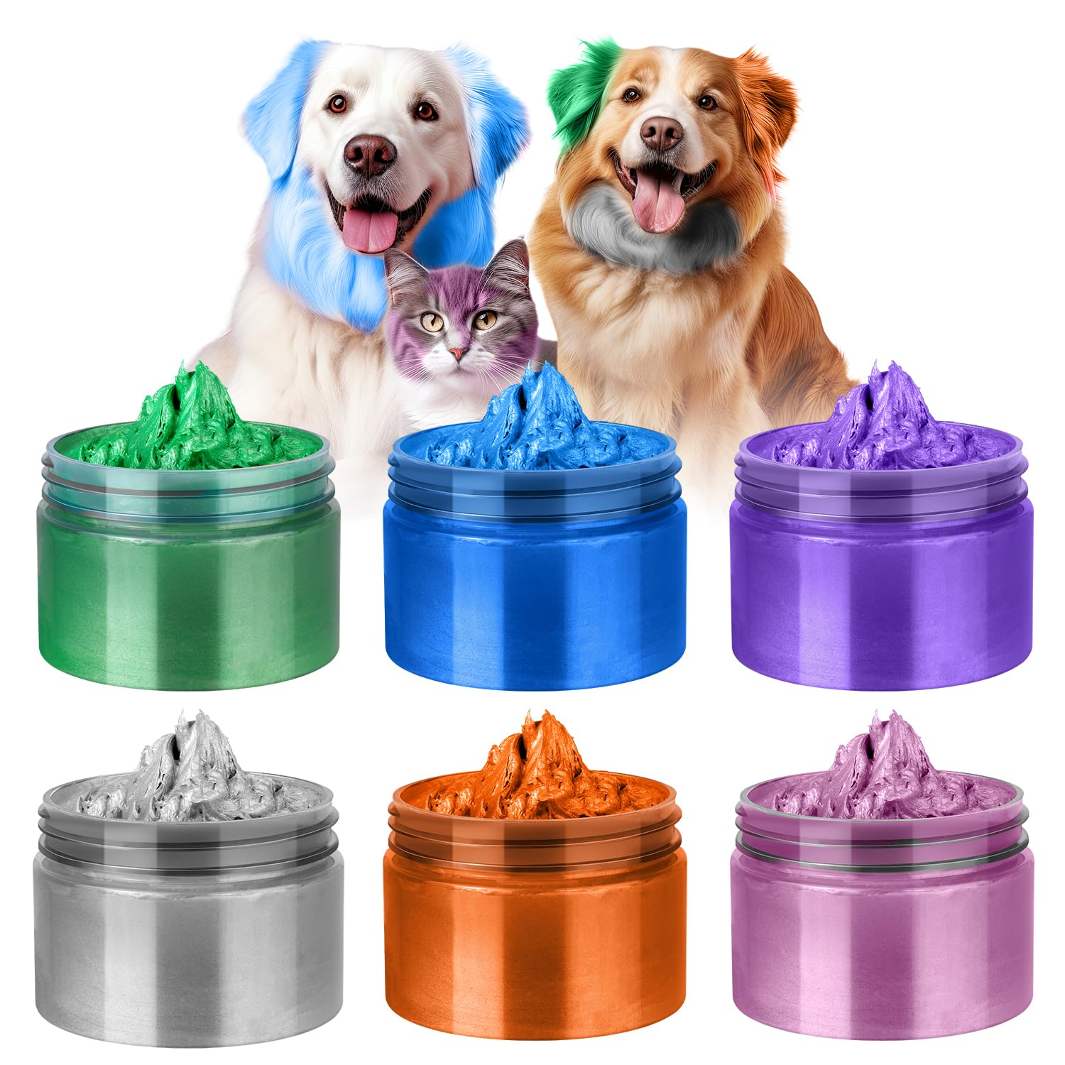 Hair Color For Dog, Washable Hair Wax Color Temporary Pet Safe Hair Color Cream for DIY Large Boy & Girl Puppy Stuff Accessories,Birthday Gifts to Cat