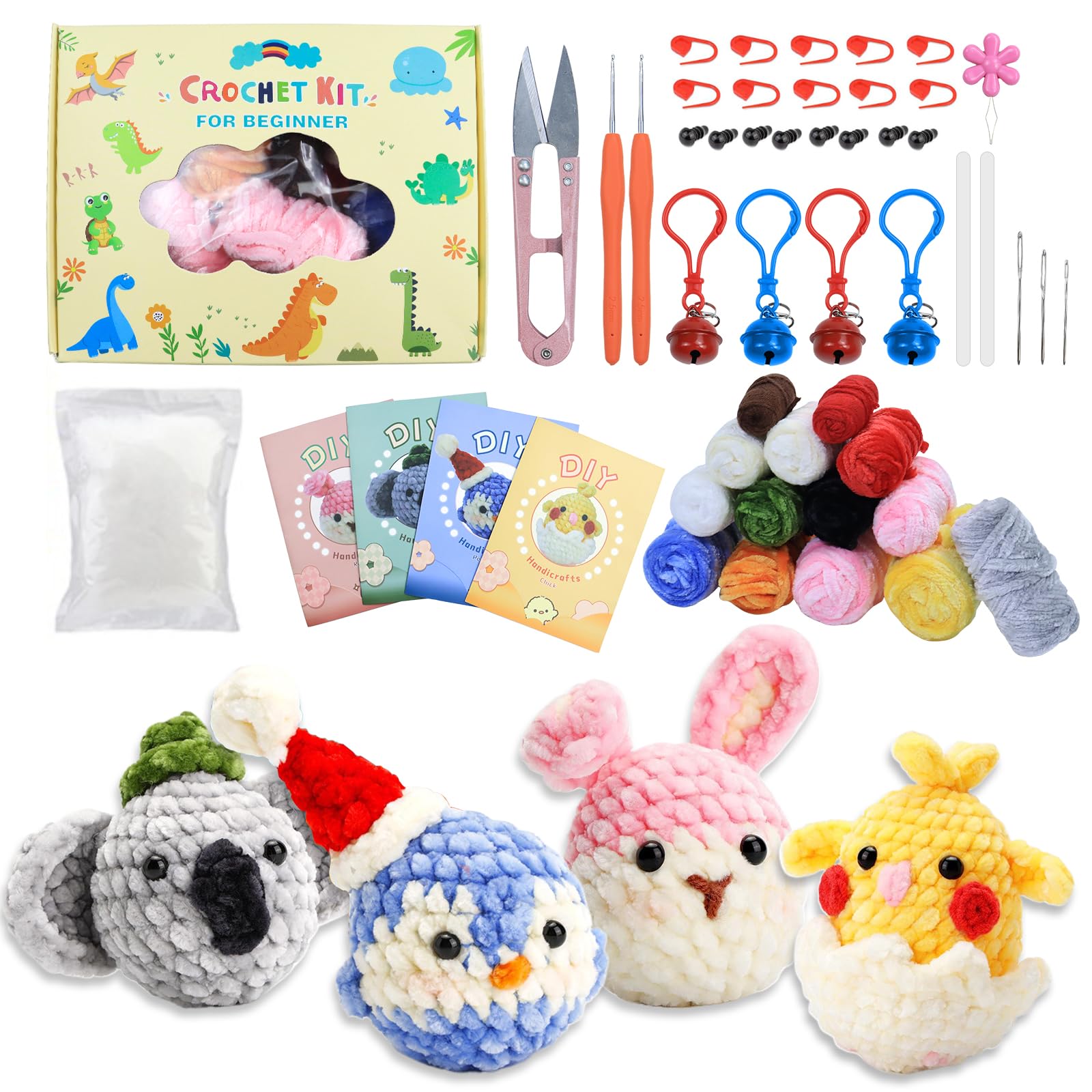 Kit Uncinetto Per Principianti - Set Completo Per Creare Animali E Cuccioli, Include Filo, Ganci E Istruzioni Facili