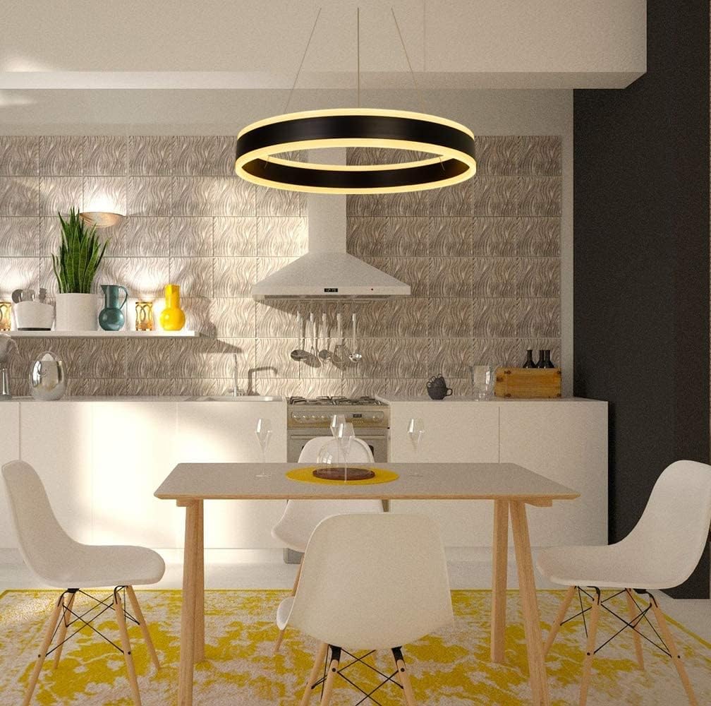 Up To 60% OFF Chandeliers Lighting, Modern LED Pendant Light Fixture 1 Ring with Remote Control Kitchen Ceiling Lamp Black Hottest Sales Chandeliers Lighting, Modern LED Pendant Light Fixture 1 Ring with Remote Control Kitchen Ceiling Lamp Black
