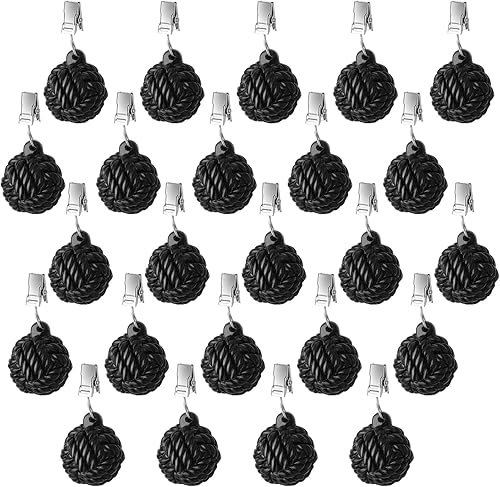 Tioncy 24 piezas de pesos para cortinas al aire libre, mantel, pesos, bola pesada, resina, hierro fundido, soporte para muebles, colgante para el