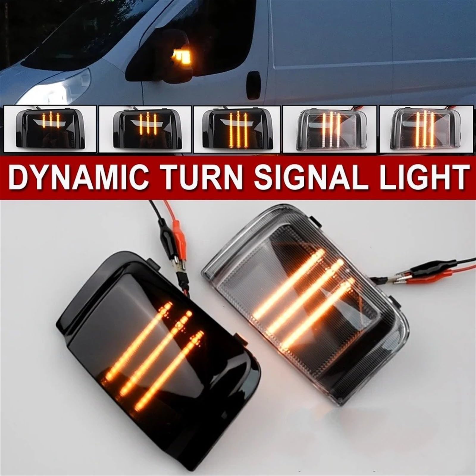 luce Segnale Svolta 2 Pezzi Per FIAT Per DUCATO 2006 2007 2008 2009 2010 2011 2012 2013 2014 2015 2016 2017 2018 2019 Luce Specchio Indicatore Direzione Dinamico LED Auto Indicatore Direzione laterale