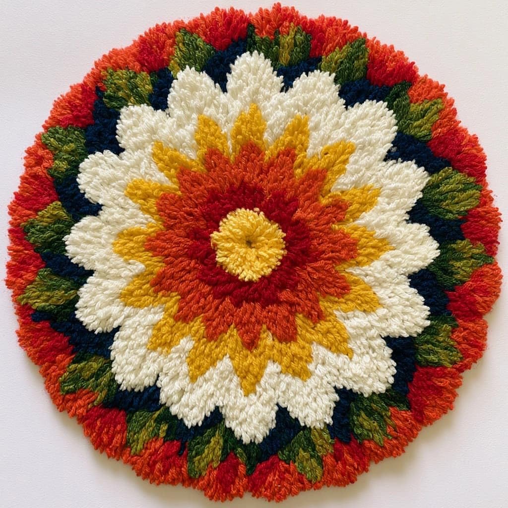 AMBATTERY DIY Latch Hook Rug Kit for Aldult,Flowers