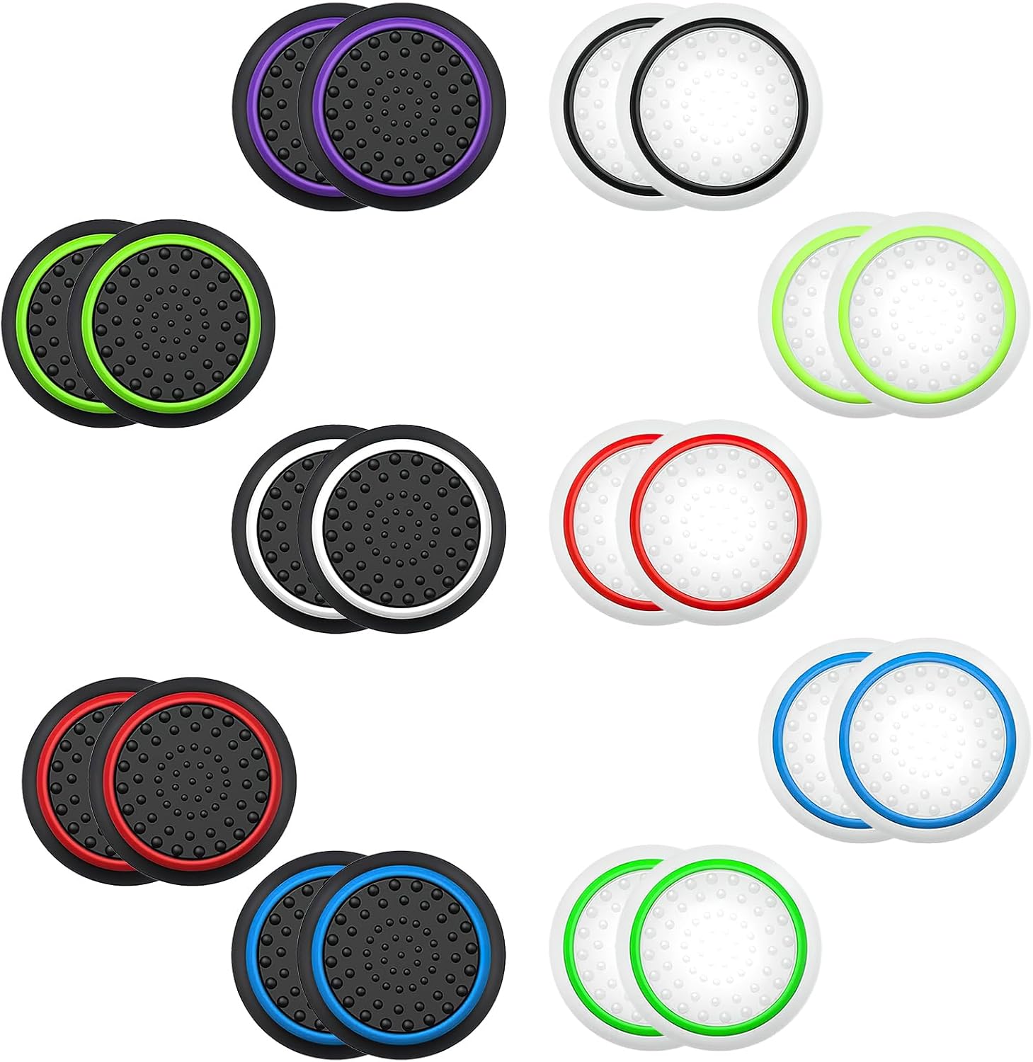 20 Pieces Thumbstick Caps Grip Accessories Controller Stick Attachments Silicone Caps for PS5 PS4 Xbox One Series X/S Thumb Grips Joystick Protection Attachments Increased Precision Durability (10