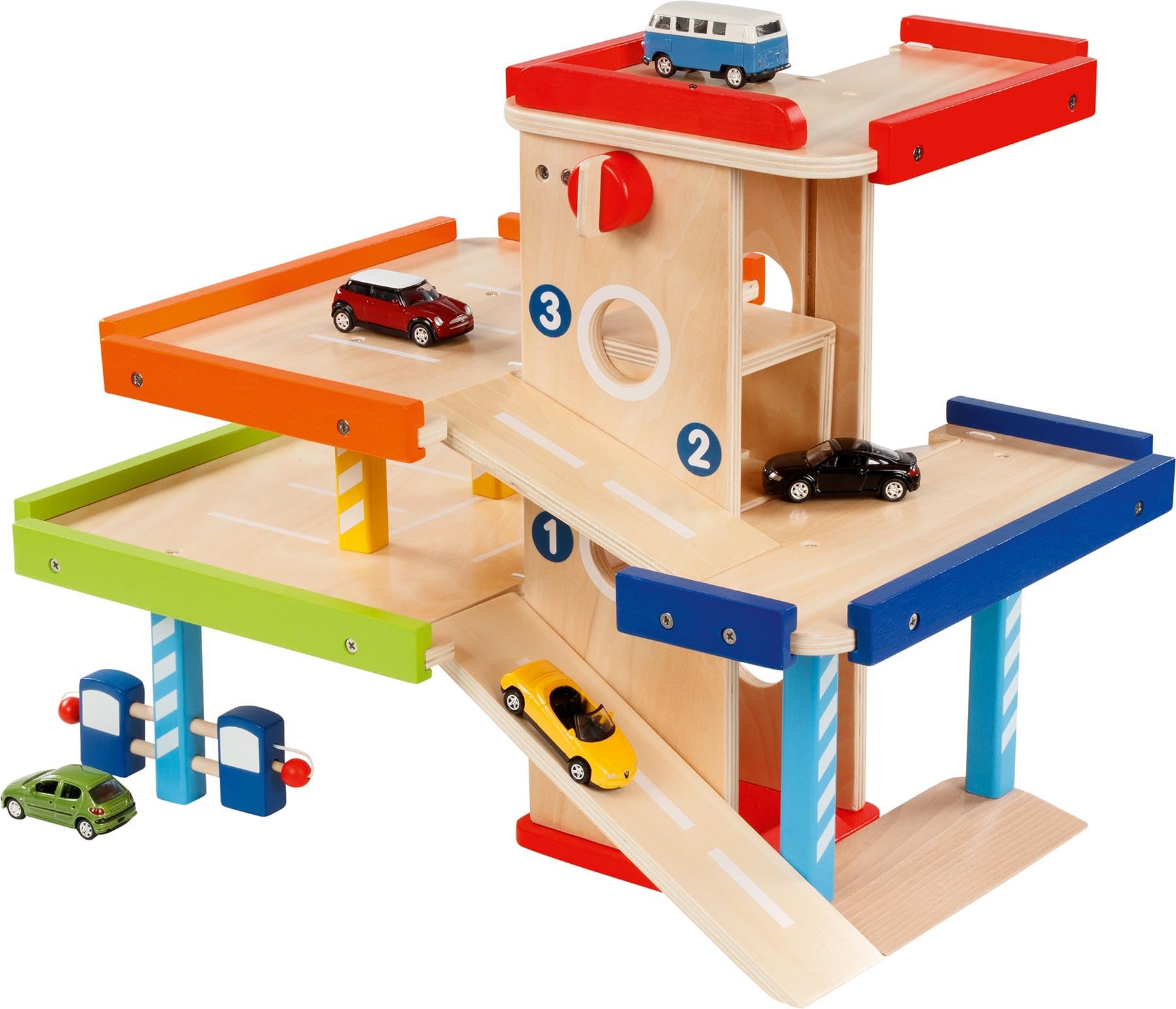 Goki 53821 - Parcheggio in Legno, 51,9 x 31,4 x 38,5 cm