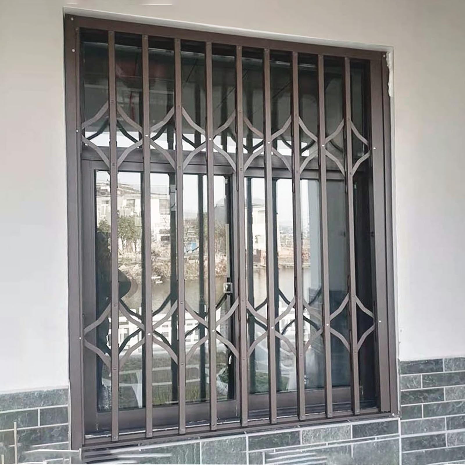 Regulowane składane drążki zabezpieczające do okien – ochrona przed dziećmi do okien przesuwnych 50–127 cm, balustrada kratki 100 x 160 cm, ochrona przed włamaniem i rozwiązanie bezpieczeństwa w domu