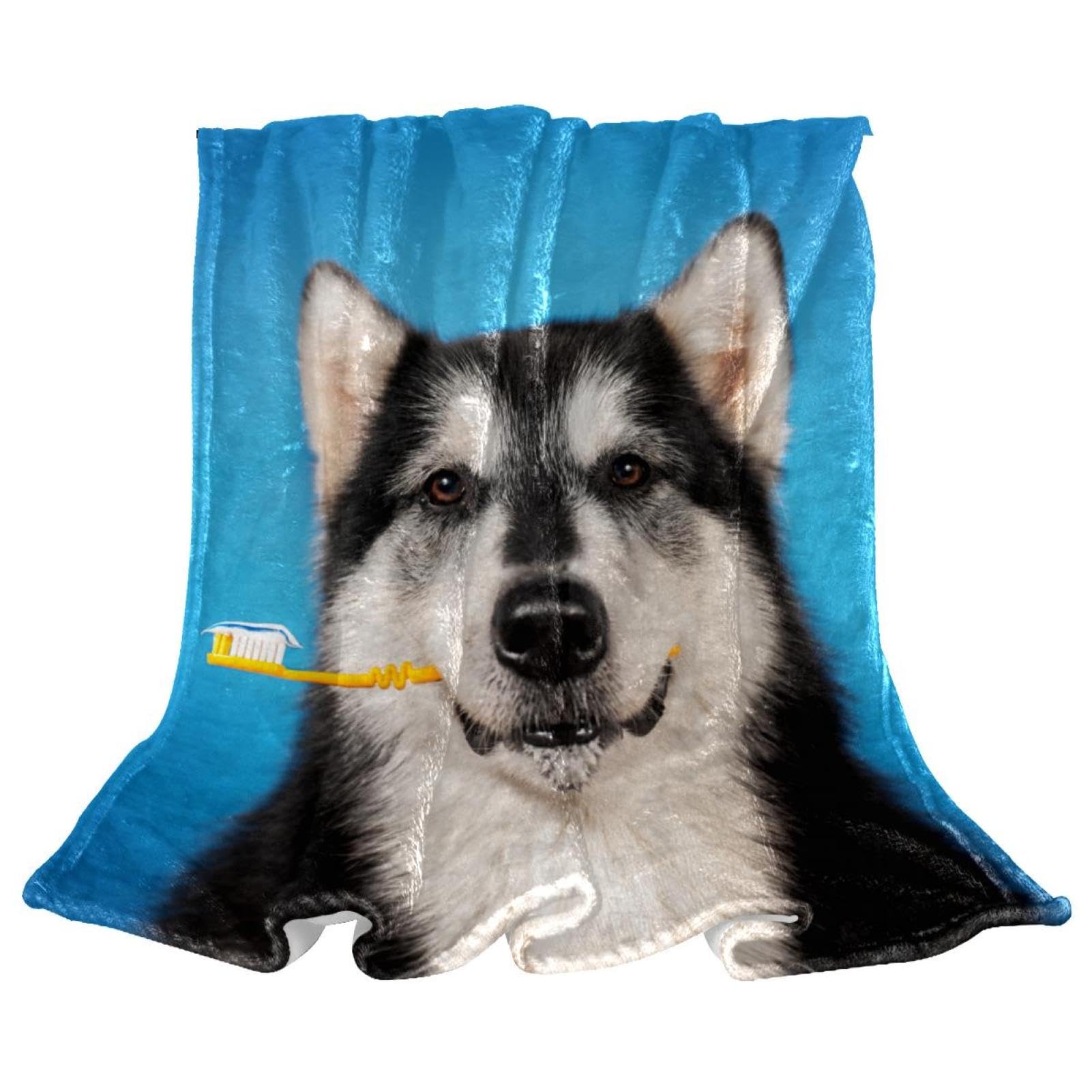 Couverture polaire Husky de 150x100cm plaid chaud et doux pour lit et canapé