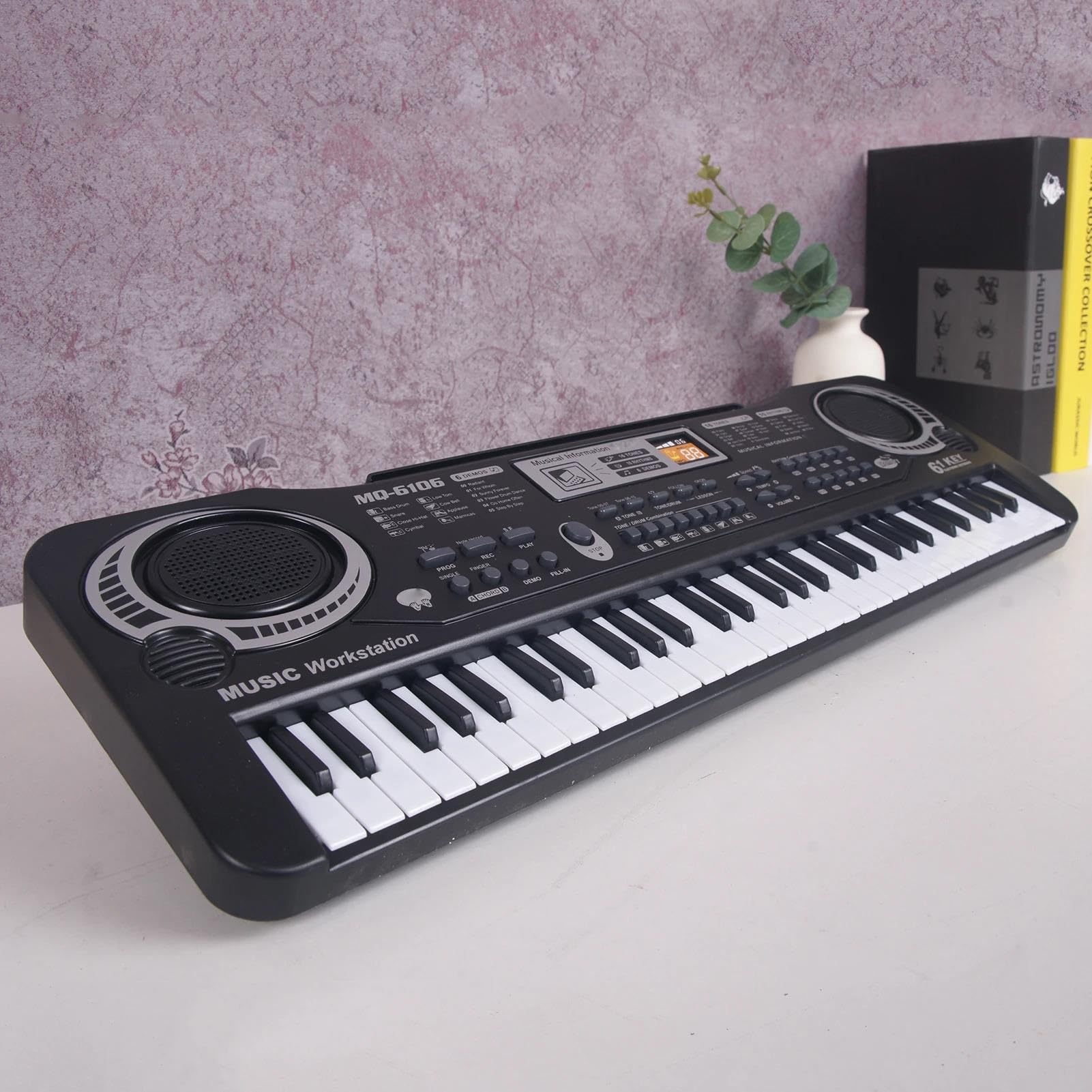 Elektroniczny Instrument Fortepianowy 61 Klawiszowy Czarny Cyfrowy Elektroniczny Fortepian Instrument Muzyczny Profesjonalny Występ