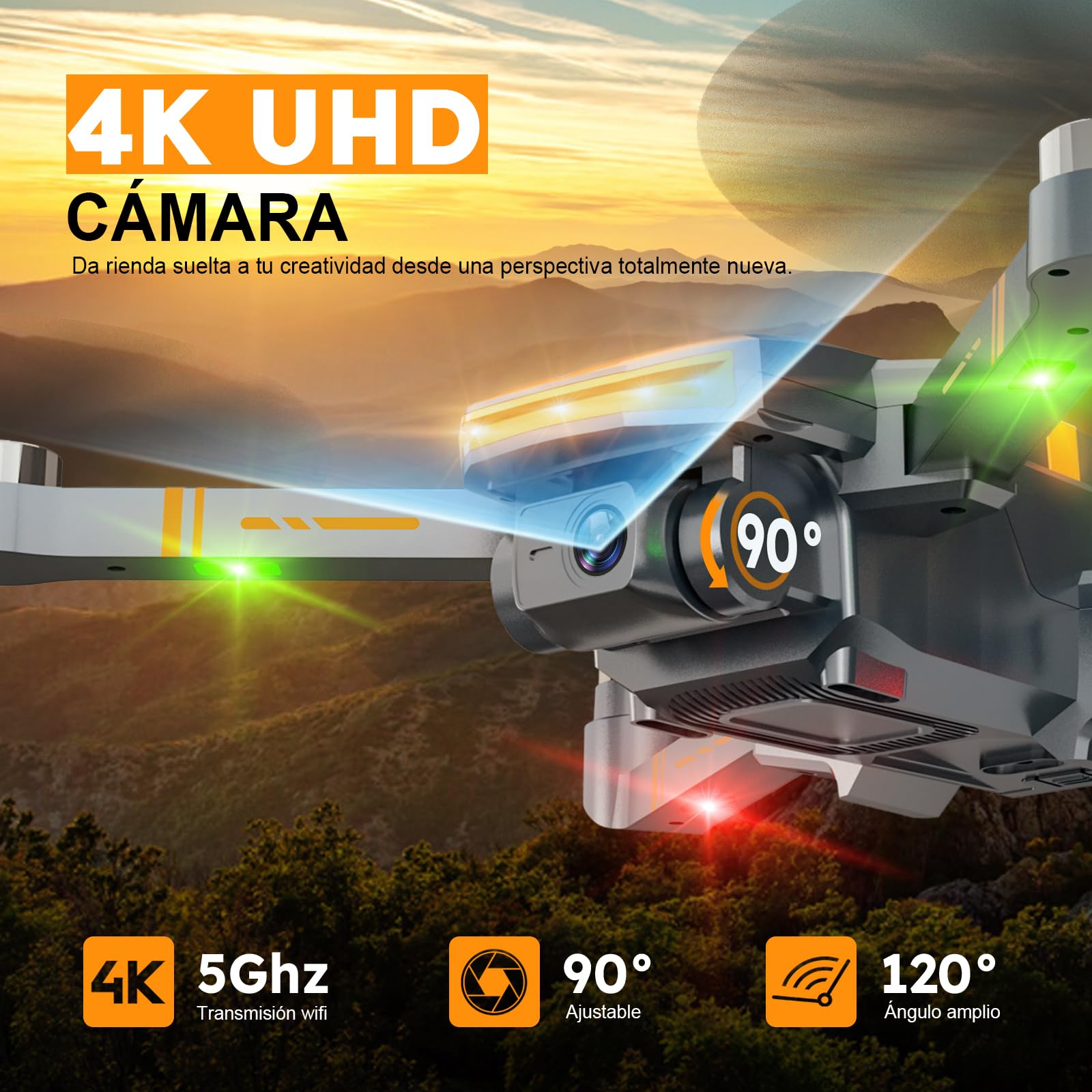 G9 GPS Drones con Cámara 4k Adultos Profesional, RC Dron con Motor sin Escobillas Ajustable Motorizada 90°, 5G FPV Transmisión, 45 Mins de Vuelo, Auto-Retorno, 2 Baterías, Menos de 249g, C0