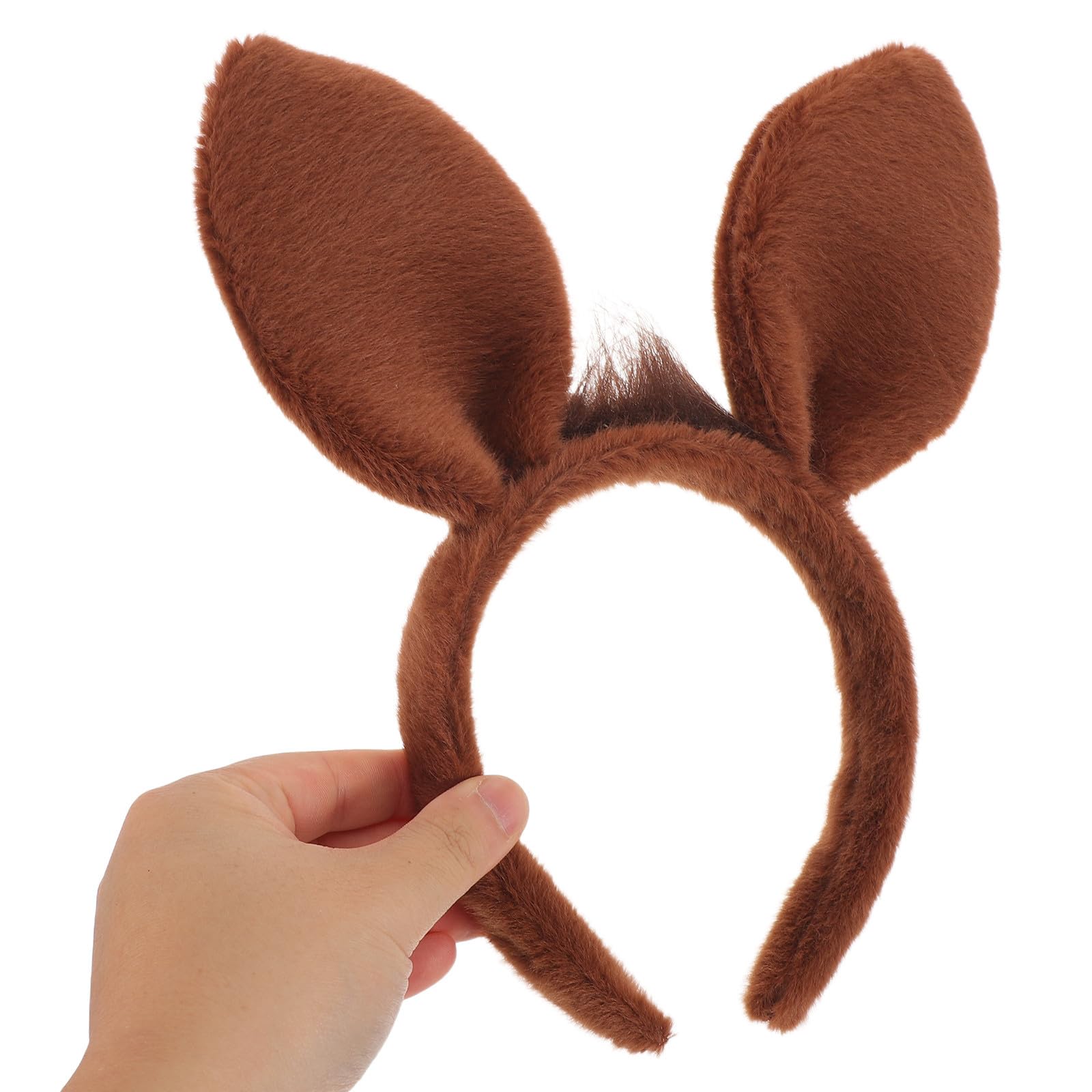 Tofficu 4 Juegos Diadema de Disfraz Orejas de Caballo de Peluche Marrón para Cosplay y Actuaciones Escolares Diseño Realista y Material Suave de Felpa