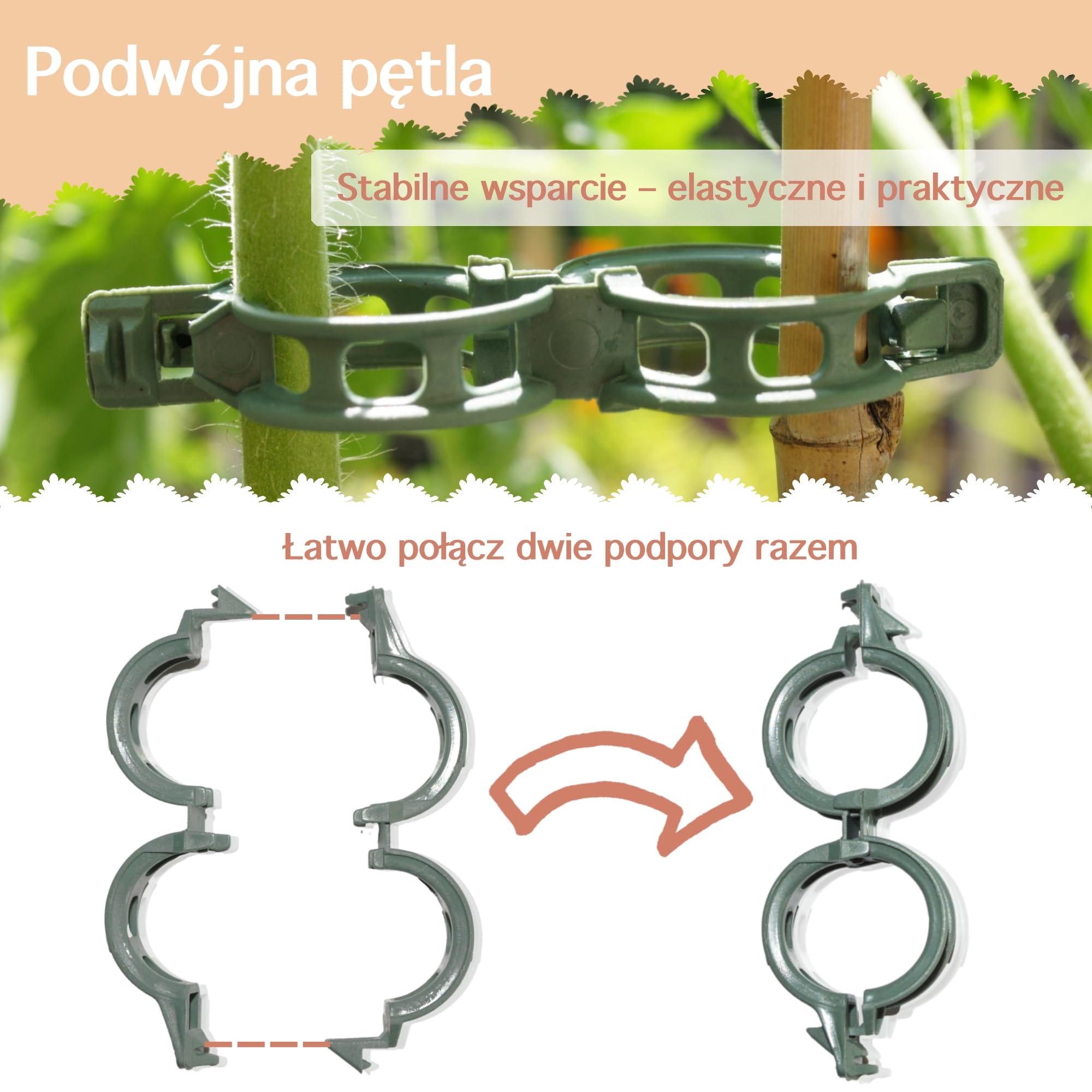 Zapinki do roślin pomidorów łodyg