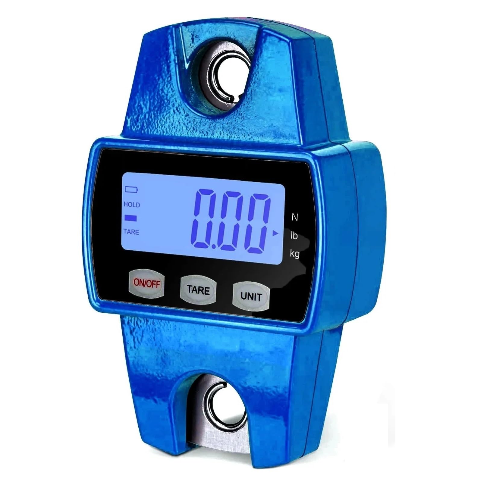 Digital Crane Scale, 660lb Digital Hanging Scale Case, Handheld 300Kg Mini Crane Scale with Hooks for Farm, Hunting, Fishing(Blu)
