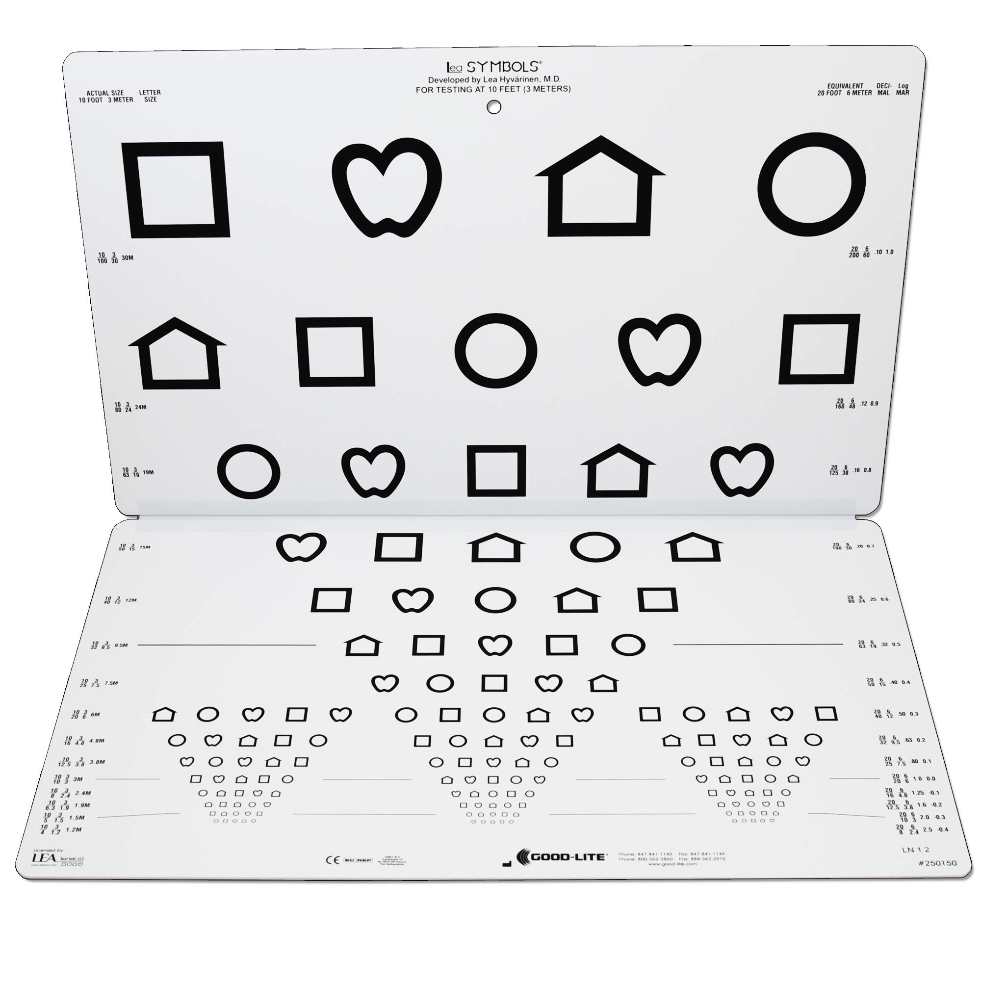 DUKAL 3064 Tech-Med Illuminated Eye Chart, Tumbling E, 20' Test Distance, 9