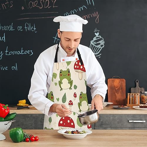 Miniatura 7 de Delantal con bolsillos para mujer, delantal de cocina ajustable para cocinar, barbacoa, chef, regalos para mamá, cumpleaños o vacaciones