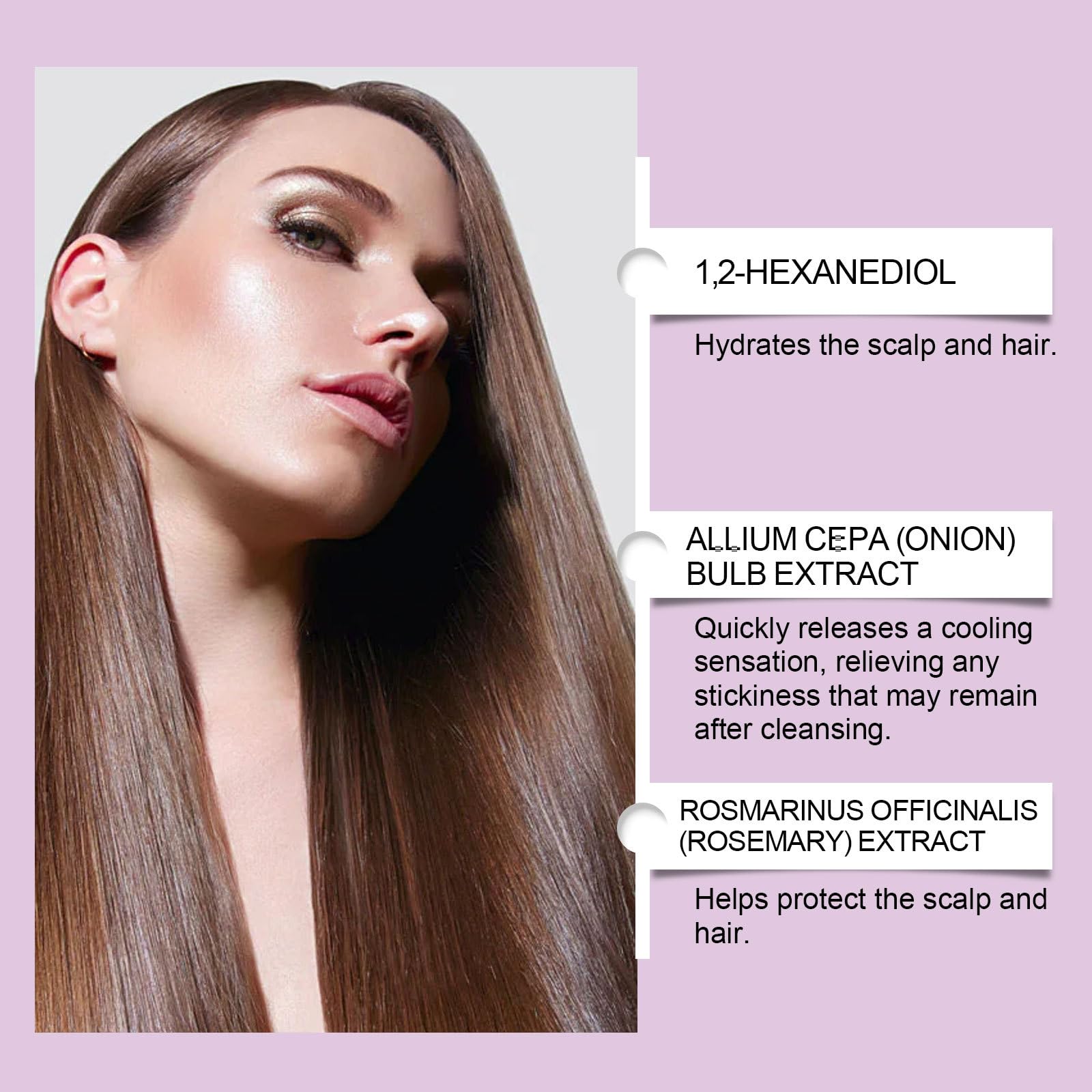 Shampoo rinforzante per cipolla e biotina, Shampoo detergente per cuoio capelluto al rosmarino e cannella, Shampoo idratante per capelli secchi e cuoio capelluto, Shampoo quotidiano delicato (6PCS)