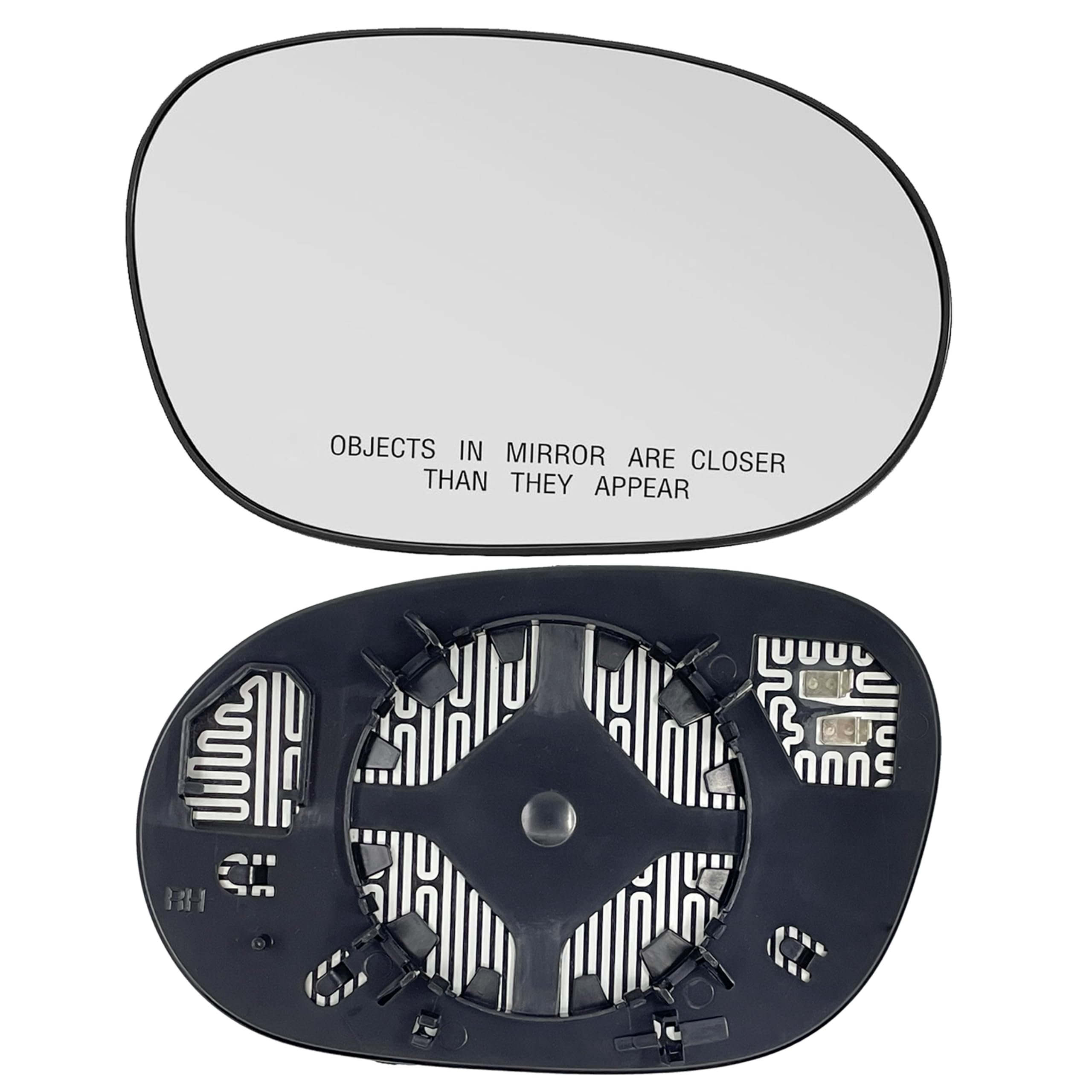 Passenger Side Heated Mirror Glass Compatible with Dodge Challenger 2008 2009 2010 2011 2012 2013 2014 2015 Right Side Heated Mirror Glass with Rear Holder
