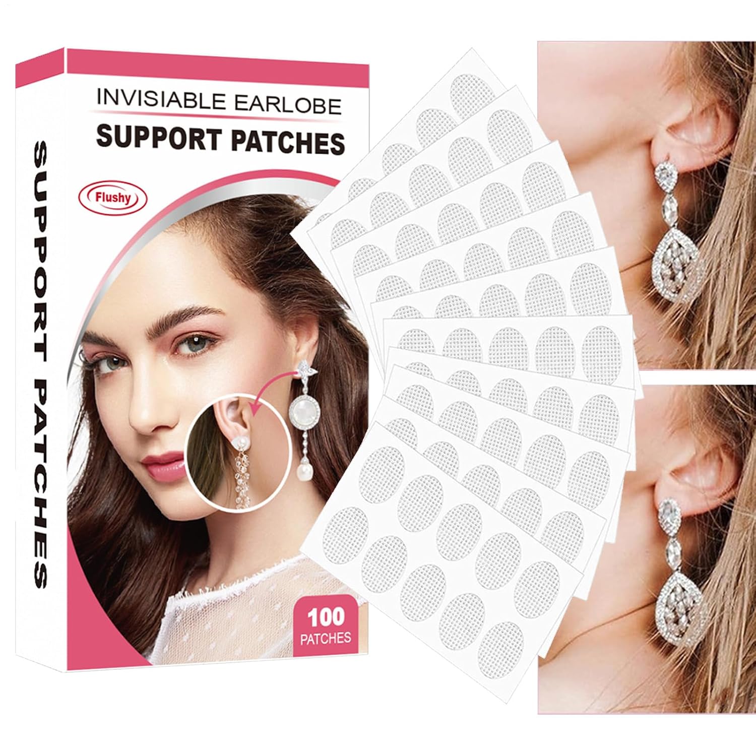 Earring Stickers for Split Earlobes - Invisible Patches Waterproof Earlobes Support,Invisible and Comfortable, / Options Ear Jewelry Accessories