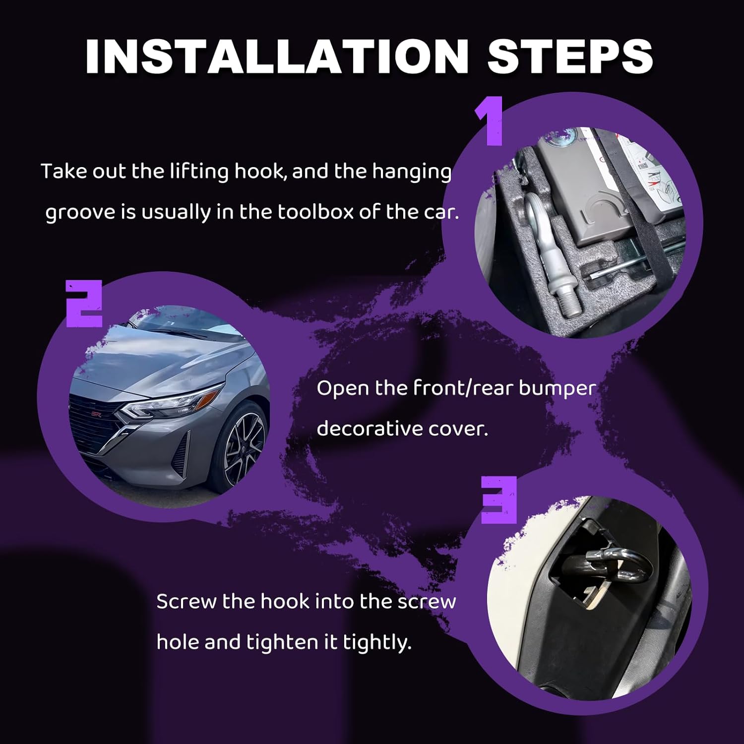 Tow Hook Tow Eye 95226685 Compatible with Chevrolet Bolt EV (2017 2018 2019 2020 2021 2022 2023 2024),Bolt EUV (2017-2024),Cruze (2009-2016),Traverse (2017-2024),Orlando (2011-2015)