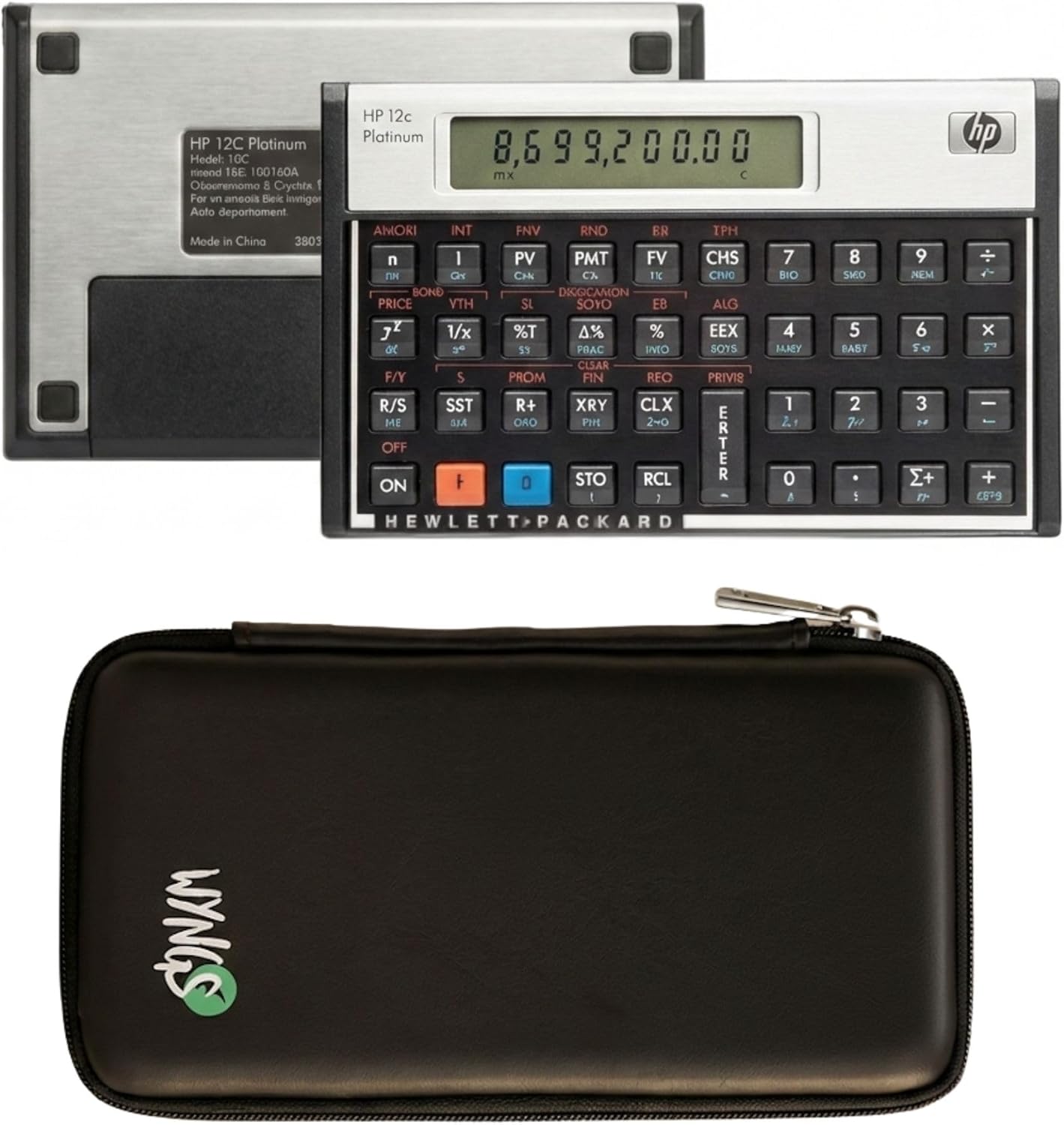 HP 12C Platinum Financial Calculator + WYNGS Protective Case Black