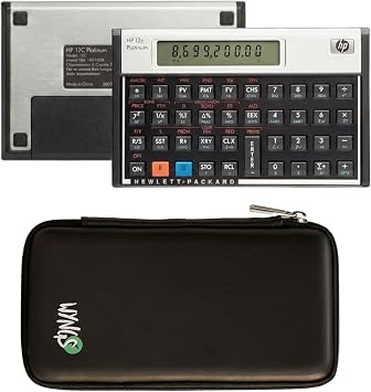 HP 12C Platinum Financial Calculator + WYNGS Protective Case Black