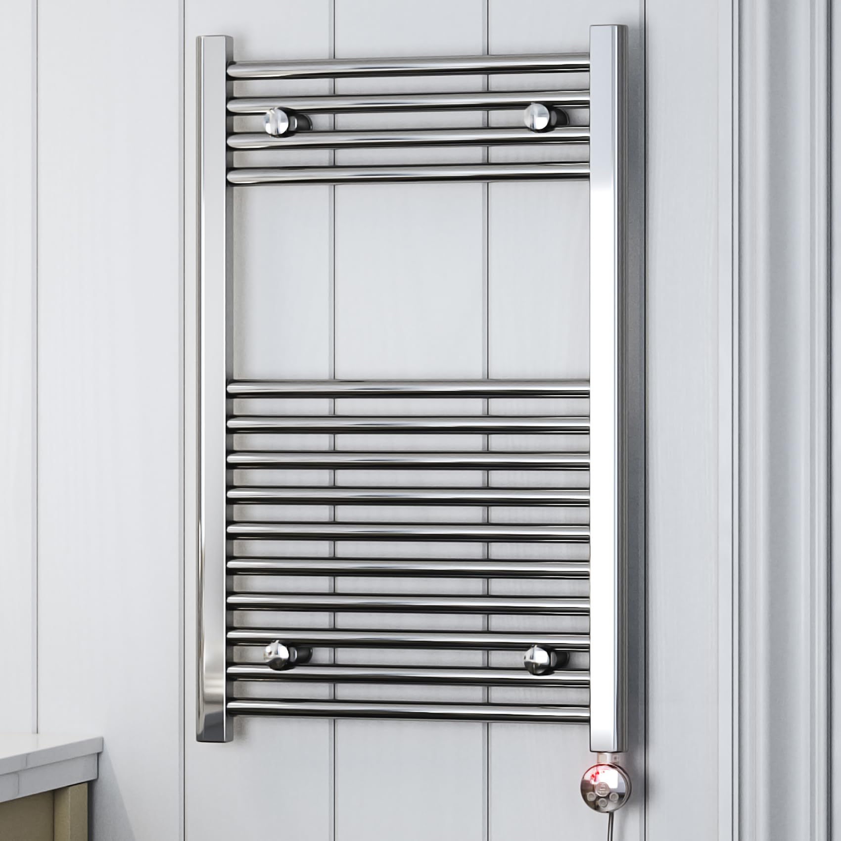 Terma Leo E Electric Towel Rail - Chrome - 800 x 500mm - Variable Temperature
