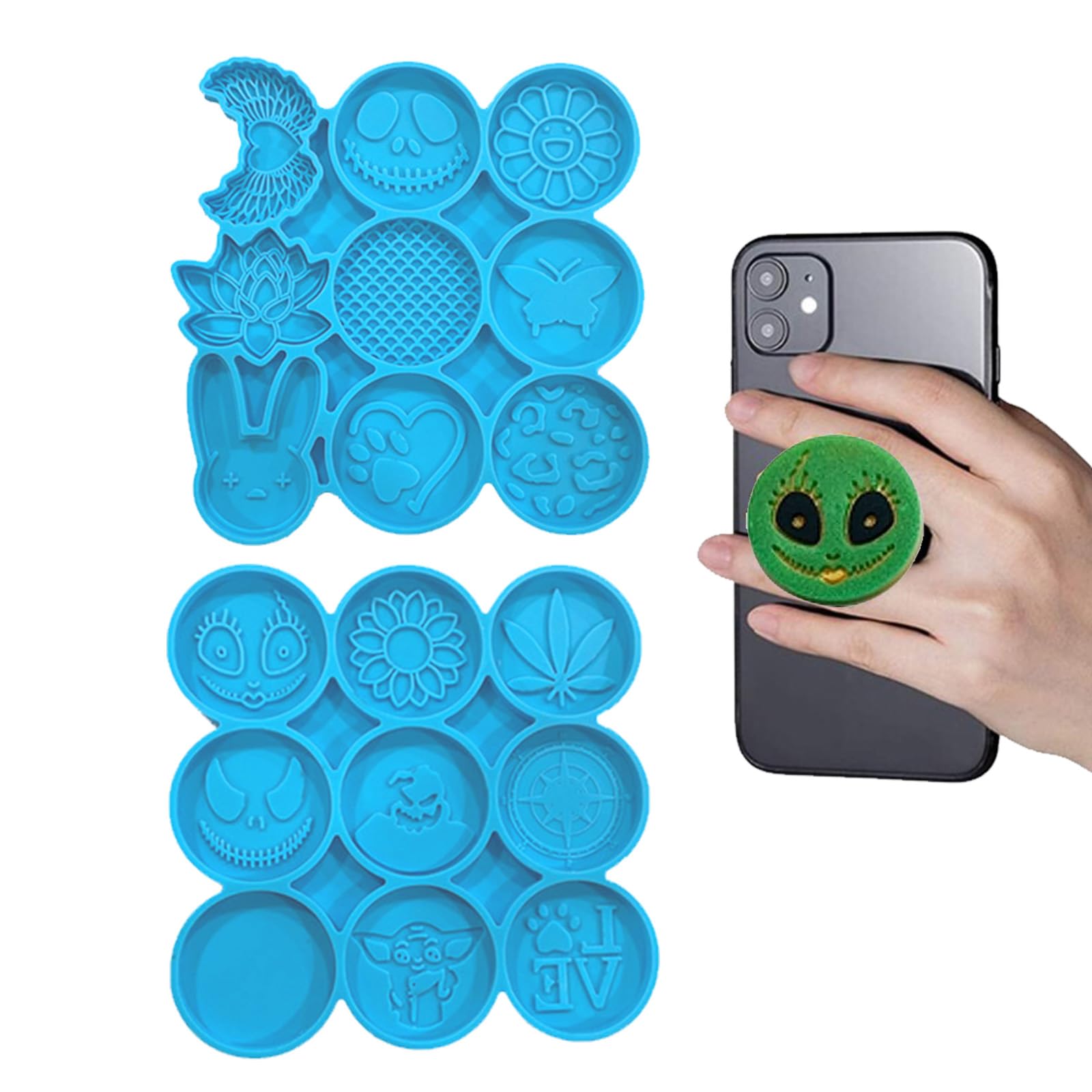 Phone Grip Molds Halloween Top Resin Silicone Socket Molds Diy