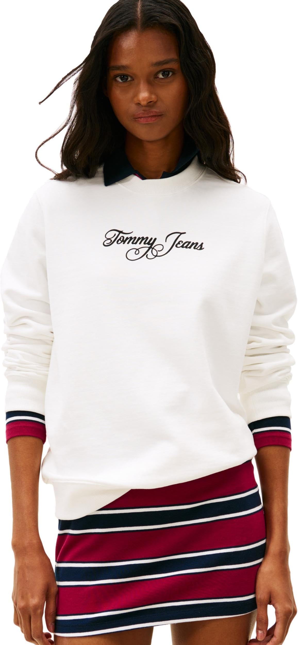 Women's Medium Weight Pullover Crewneck With Printed Script Logo