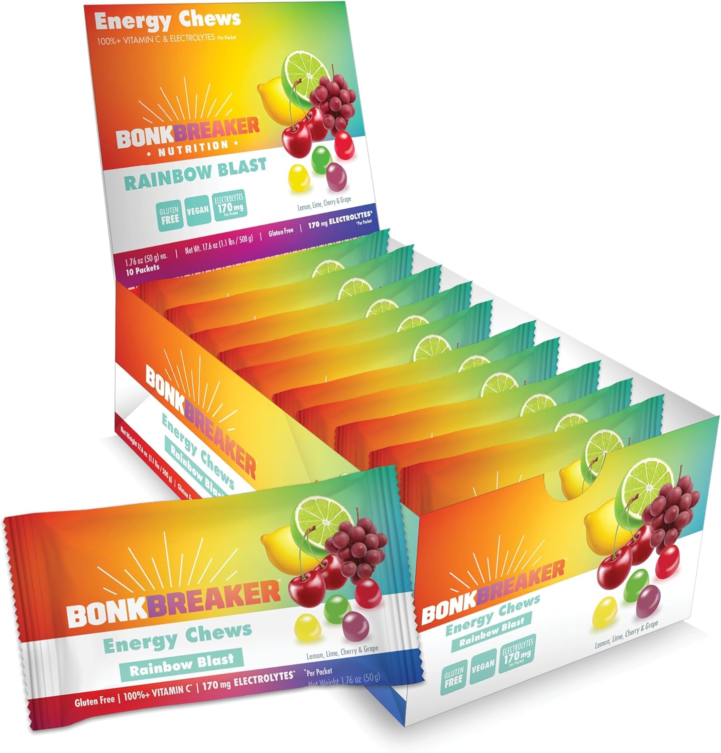 Bonk Breaker Energy Chews, DairyFree, GlutenFree Ingredients to
