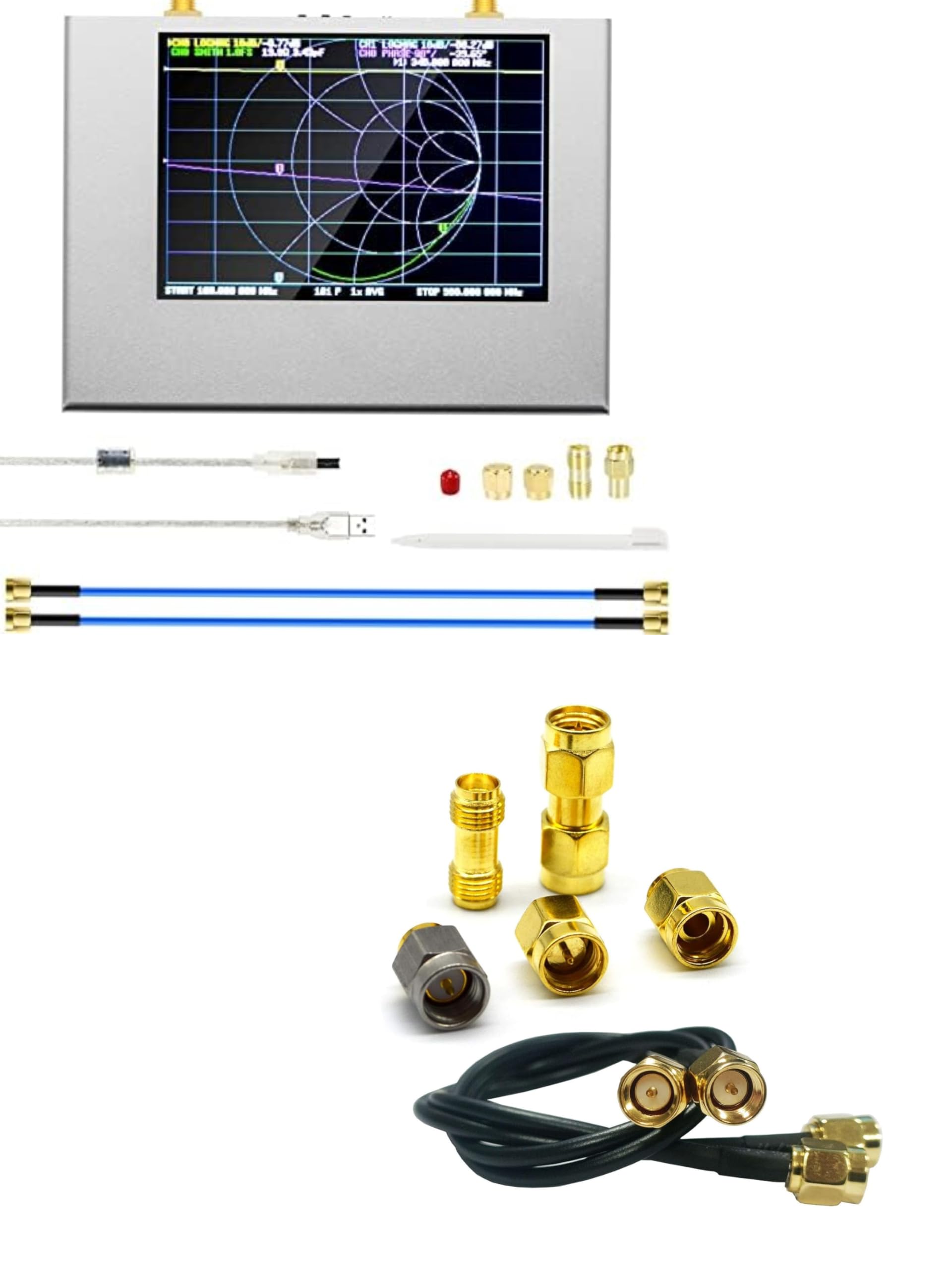 AURSINC NanoVNA V2 PLUS4 Vector Network Analyzer&SMA Calibration Kits Test and jumper 2pcs