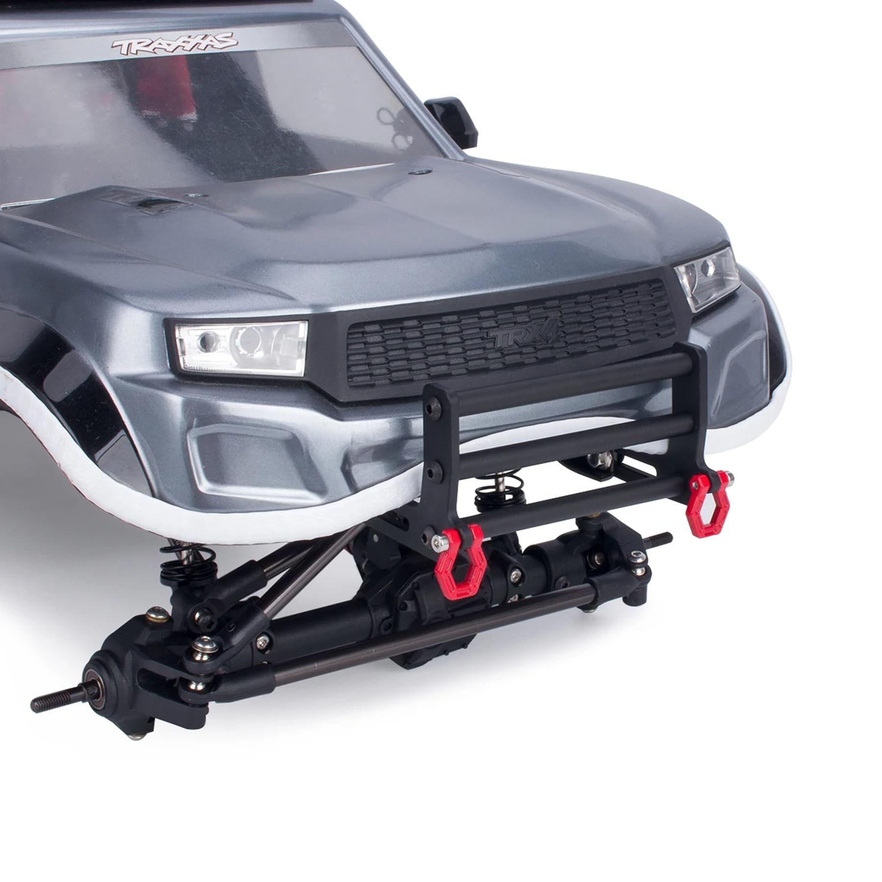 TRX4 Bumper, Adjustable 1/10 Bumper, Aluminum Front Rear Bumpers Bull Bars for 1/10 RC Crawler Axial SCX10 TRX4 LCG Chassis FJ40 Dodge Power Wagon Body (Black)