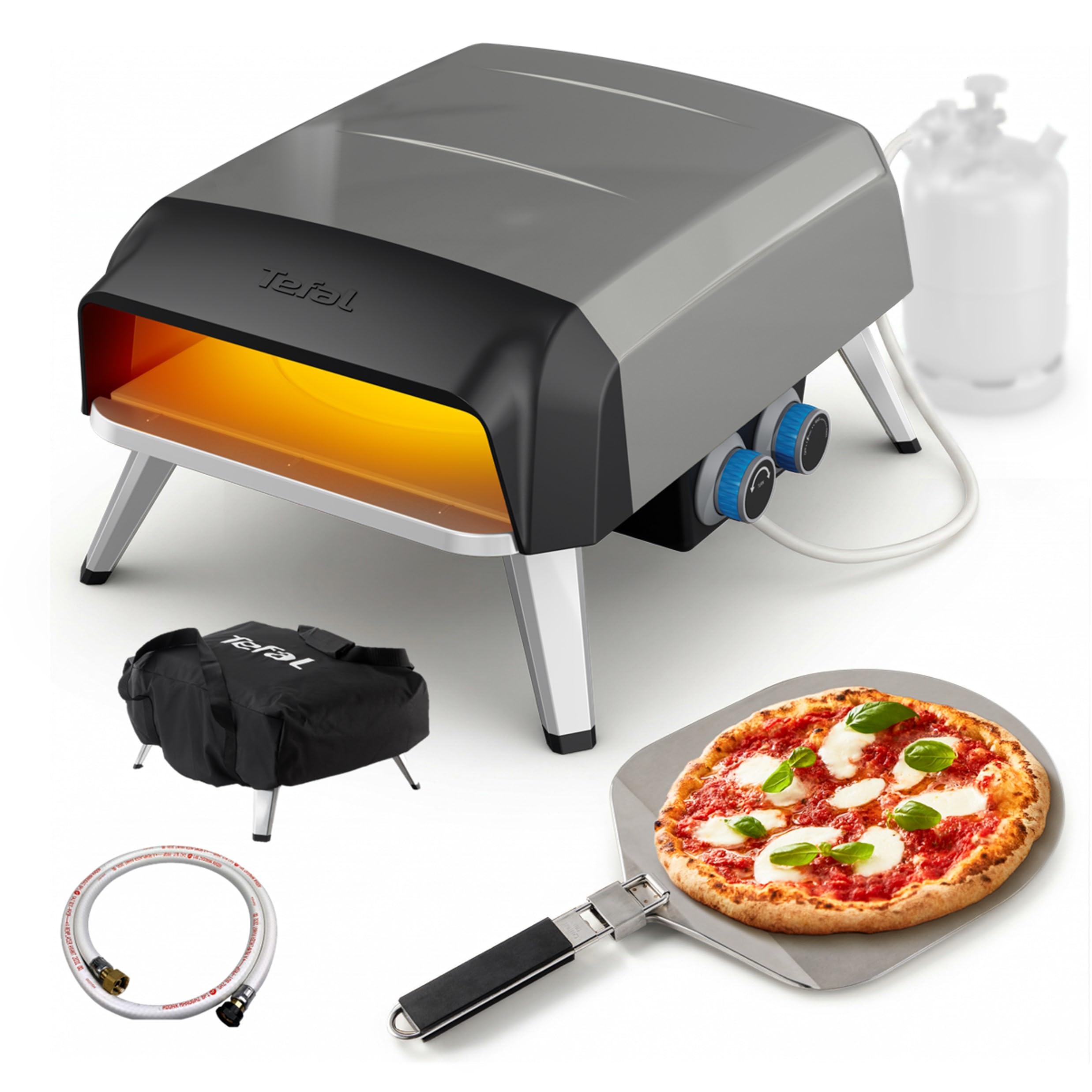 Tefal Pizza Pronto Four à Pizza Extérieur Gaz Pierre Rotative 360° Cuisson Uniforme 90 Secondes Housse Flexible