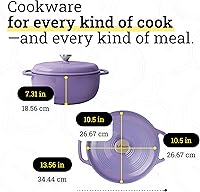 Vista 5 de Lodge - Horno holandés esmaltado, 6 cuartos de galón, color lila