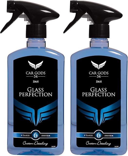 Car Gods Set of 2 Streak-Free Quick Action Perfect Clarity Glass Cleaner Spray 500ml - Window Cleaning Windscreen Windshield Streak Free Auto Van Care Interior Exterior Easy Trigger Spray - TWO PACK