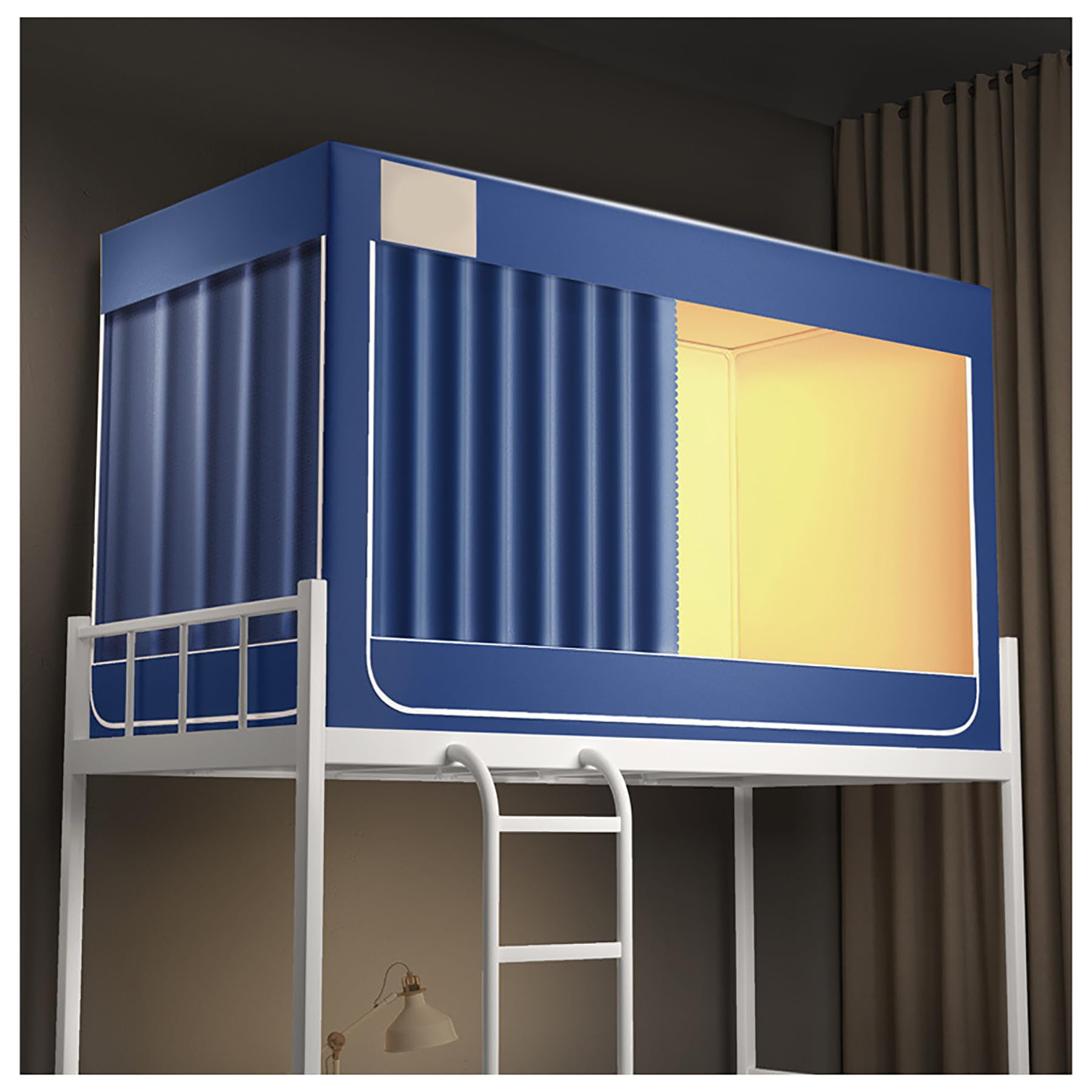 Usknxiu Bed Curtain Canopy 4 Corner Post Bed Canopy Frame Bed Tent Twin Bunk Bed Blackout Curtains Canopy Bed Poles Dorm Bed Privacy Tent Twin Top Bunk Bed Tent Canopy Bunk Bed Canopy,Blue,S