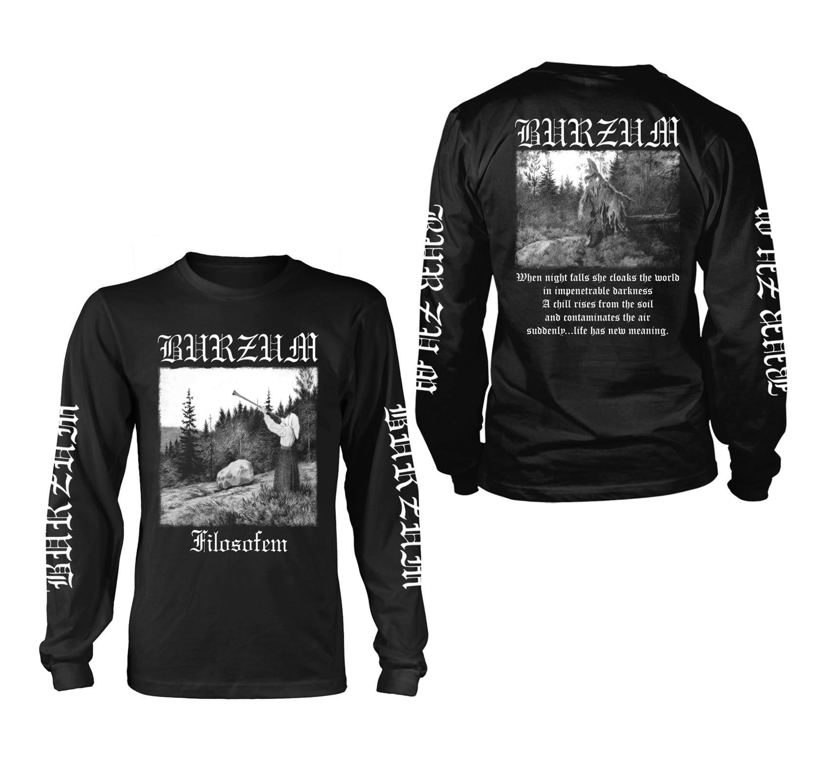 Burzum Men's Filosofem Long Sleeve T-Shirt Black | Officially Licensed Merchandise, Black, Medium