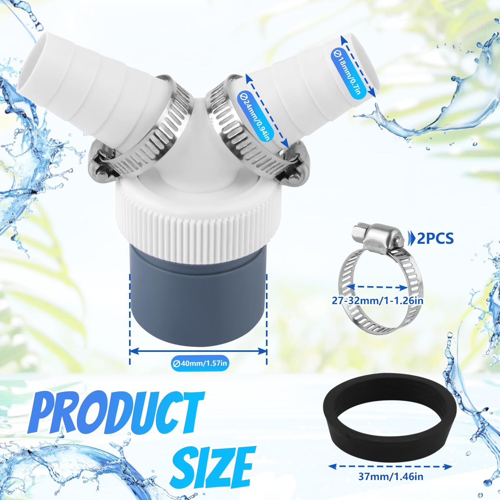 2 Stück Waschmaschine Abfluss Adapter 35-40mm - Doppelanschluss Für Küche Und Bad