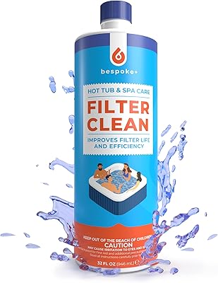 Bespoke+ Spa Filter Cleaner for Hot Tubs - 1-Hour Cartridge Filter Cleaner Soak Solution, Hot Tub Filter Cleaner Soak & Pool Filter Cleaner for Pool Cartridges (1-Quart)