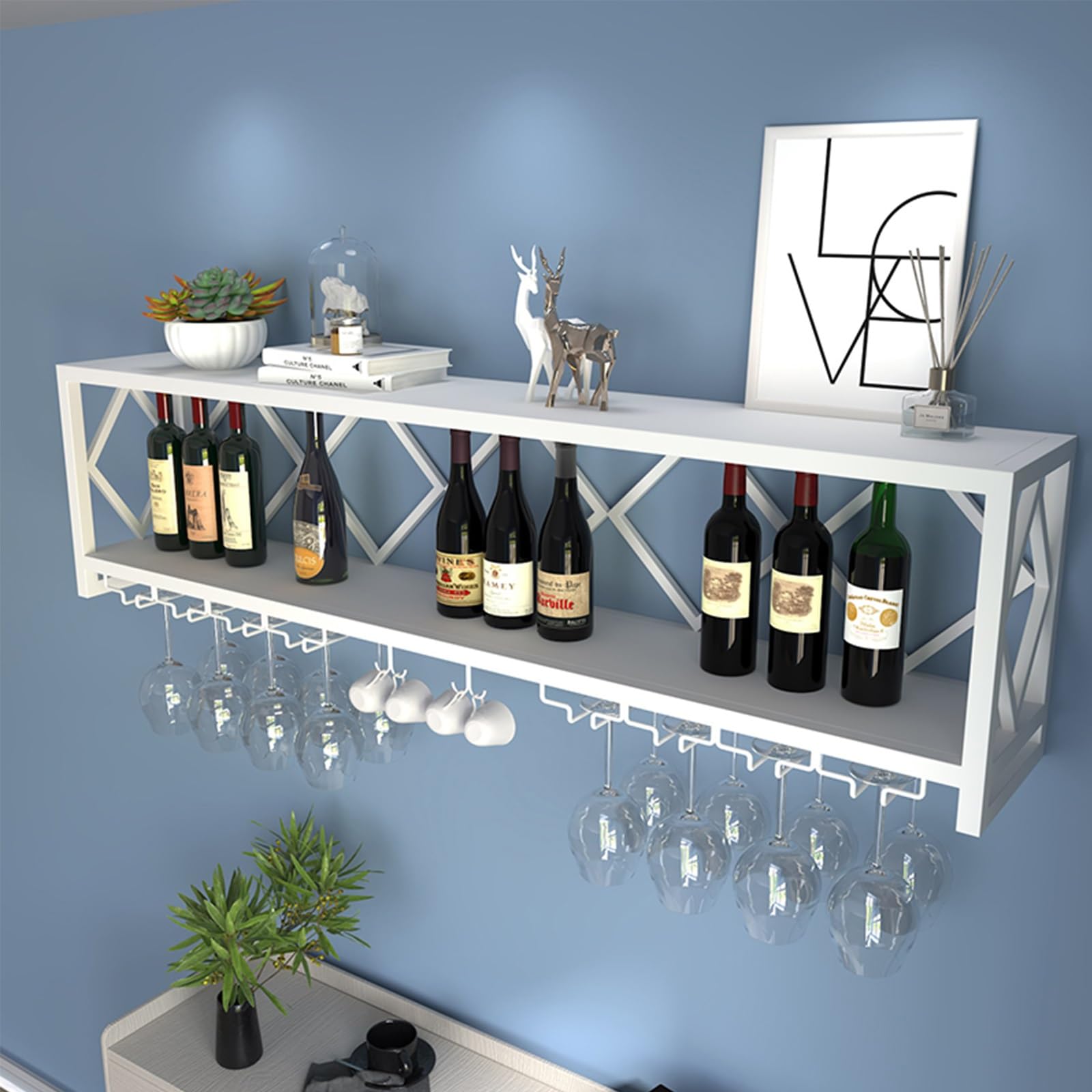 Casier à vin mural industriel et étagère de rangement pour bouteille