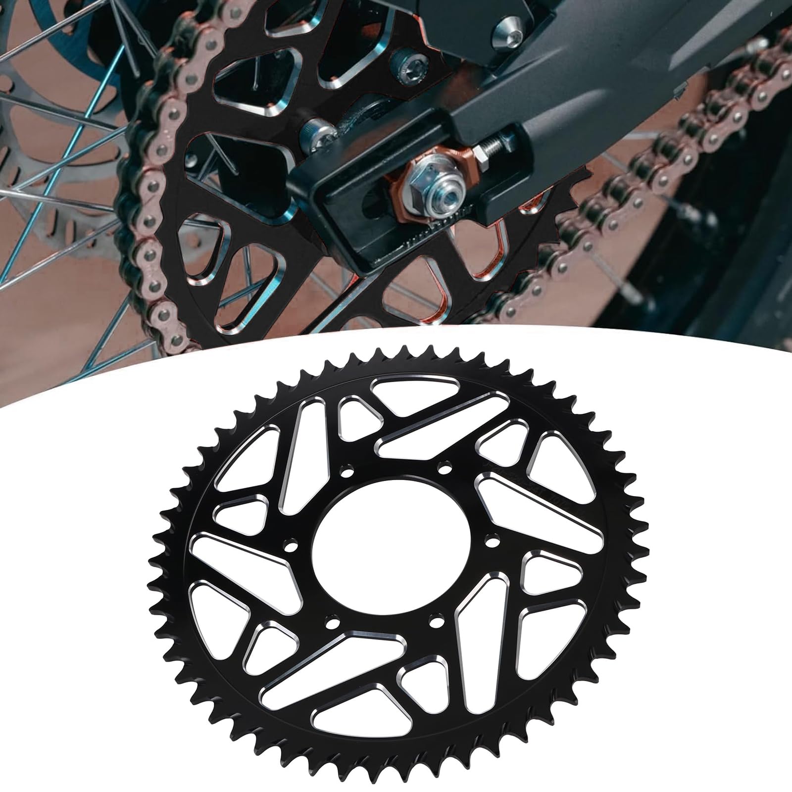 Pignon de vélo de saleté, pignon arrière de Moto 54 Dents-Noir | pour vélo électrique Tout-Terrain Ultra Bee sur Ron Ultra Bee