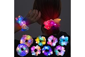 8 Pcs Glow in the Dark Unicorn Scrunchy for Girls, Colorful Yarn...
