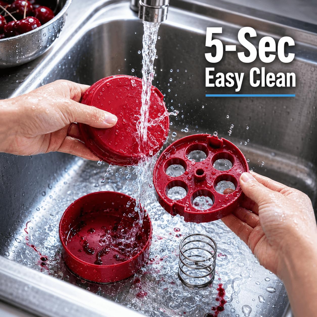 Cherry Pitter Tool - Easy to Use with One-Hand Push Down Design, Kitchen Tool for Cherries, Olives, Small Fruits