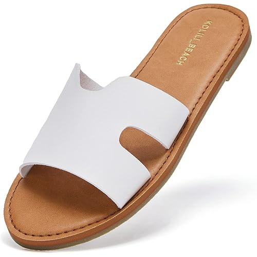KOLILI Womens Flat Slide Sandals, Summer Fashion Sandals, Comfy Style | Warm-weather Favorite