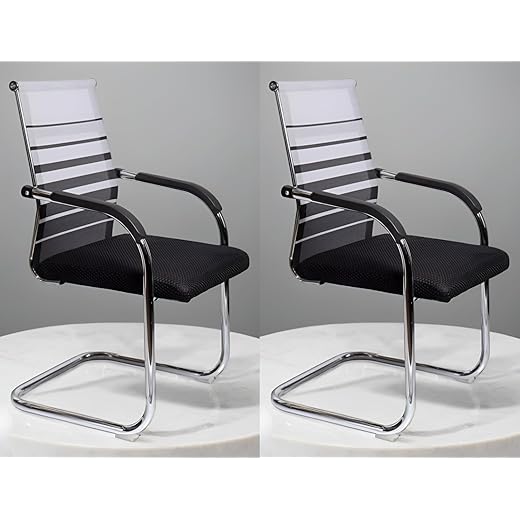 SRIDHARA Visitor Chair - White, Mesh Back