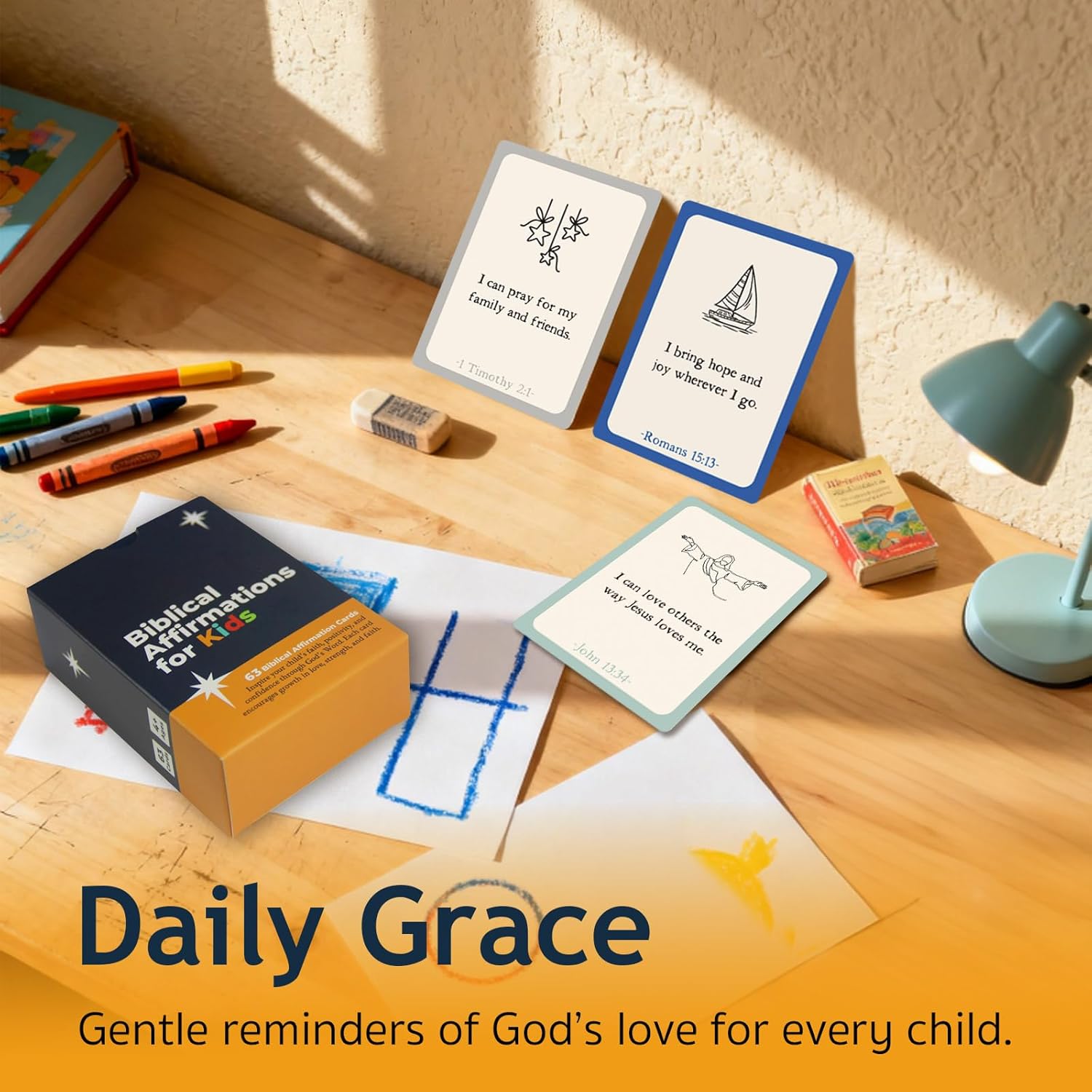 Easter Gifts for Kids - 63 Biblical Affirmation Scripture Cards to Build Faith & Confidence, Christian Bible Verse Cards for Daily Encouragement for Boys & Girls