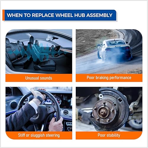 Miniatura 6 de PAROD 513253 2 piezas Conjunto de cubo de rodamiento de rueda delantera para Audi A3 Quattro Q3 TT 12-18 VW Beetle 09-17 CC 07-16 Eos 10-14 Golf