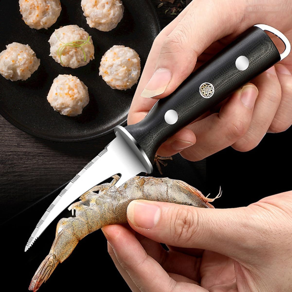 Stainless Steel Shrimp Line Cutter Tool Compact Design Seafood Deveiner Cleaner Easy to Use Kitchen Gadget for Shrimp Preparation