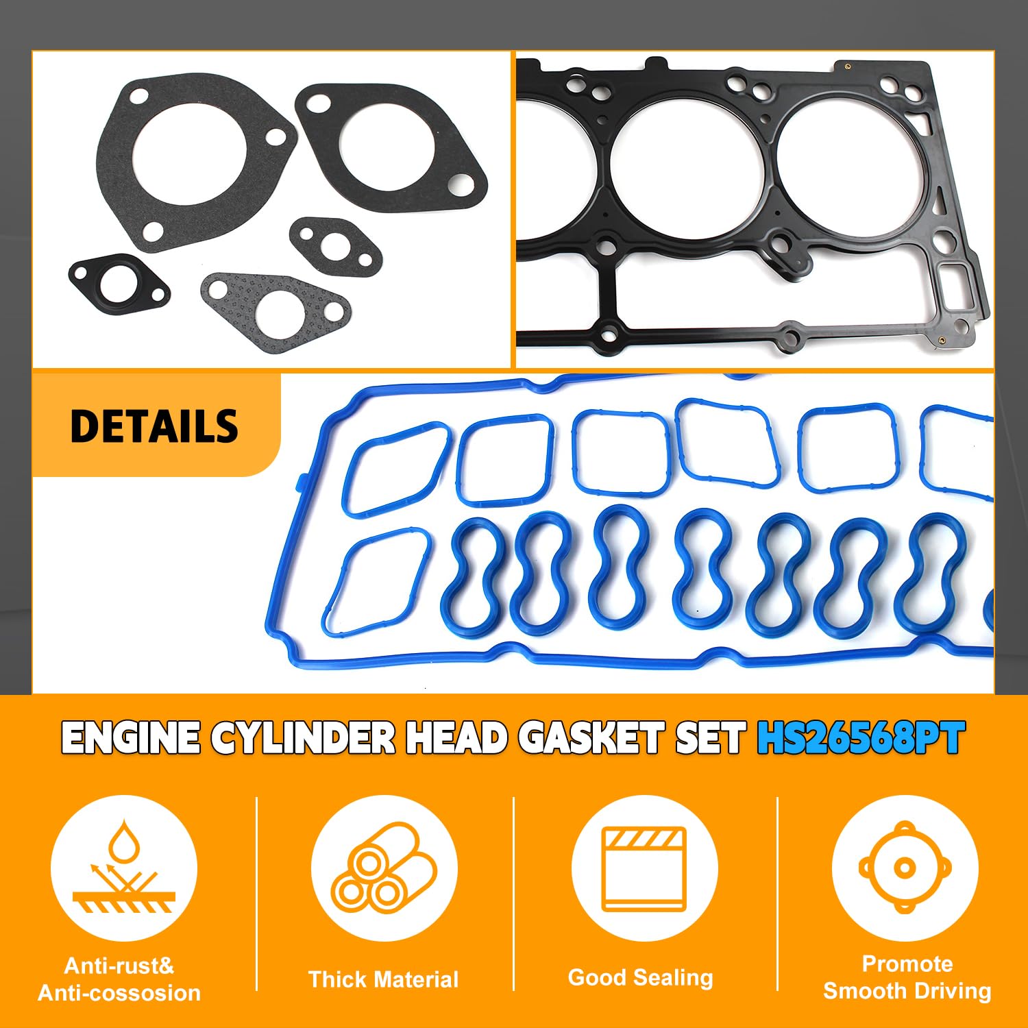 Cylinder Head Gasket Set For 6.4L Hemi V8 | Fits Chrysler Dodge Jeep Ram 2012-2020 HS26568PT