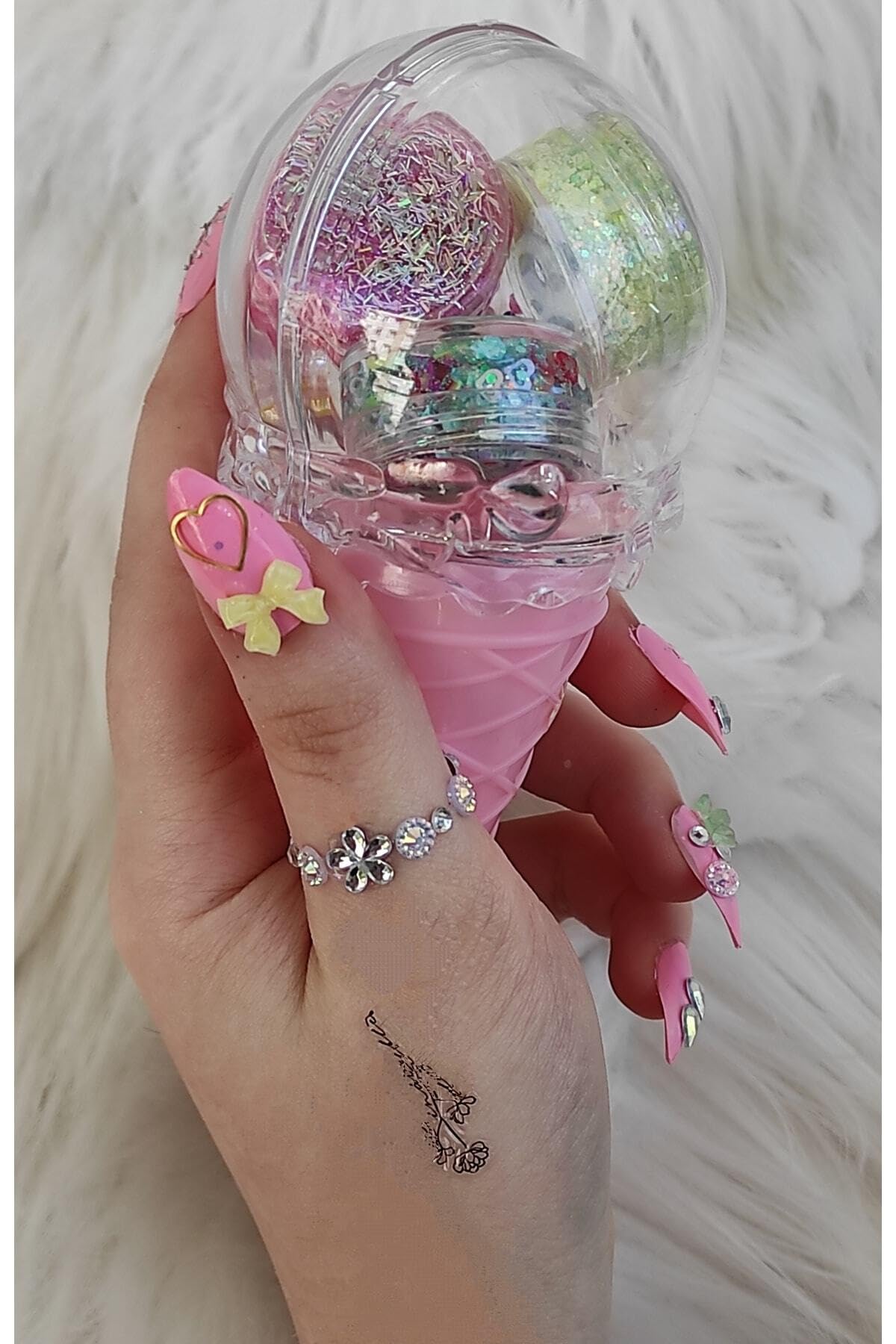 Hb Tasarım Glitter Far Simli Muhteşem 4 Lü Set-Ice Cream Set Parlak Glitter, serashinegozfarı64