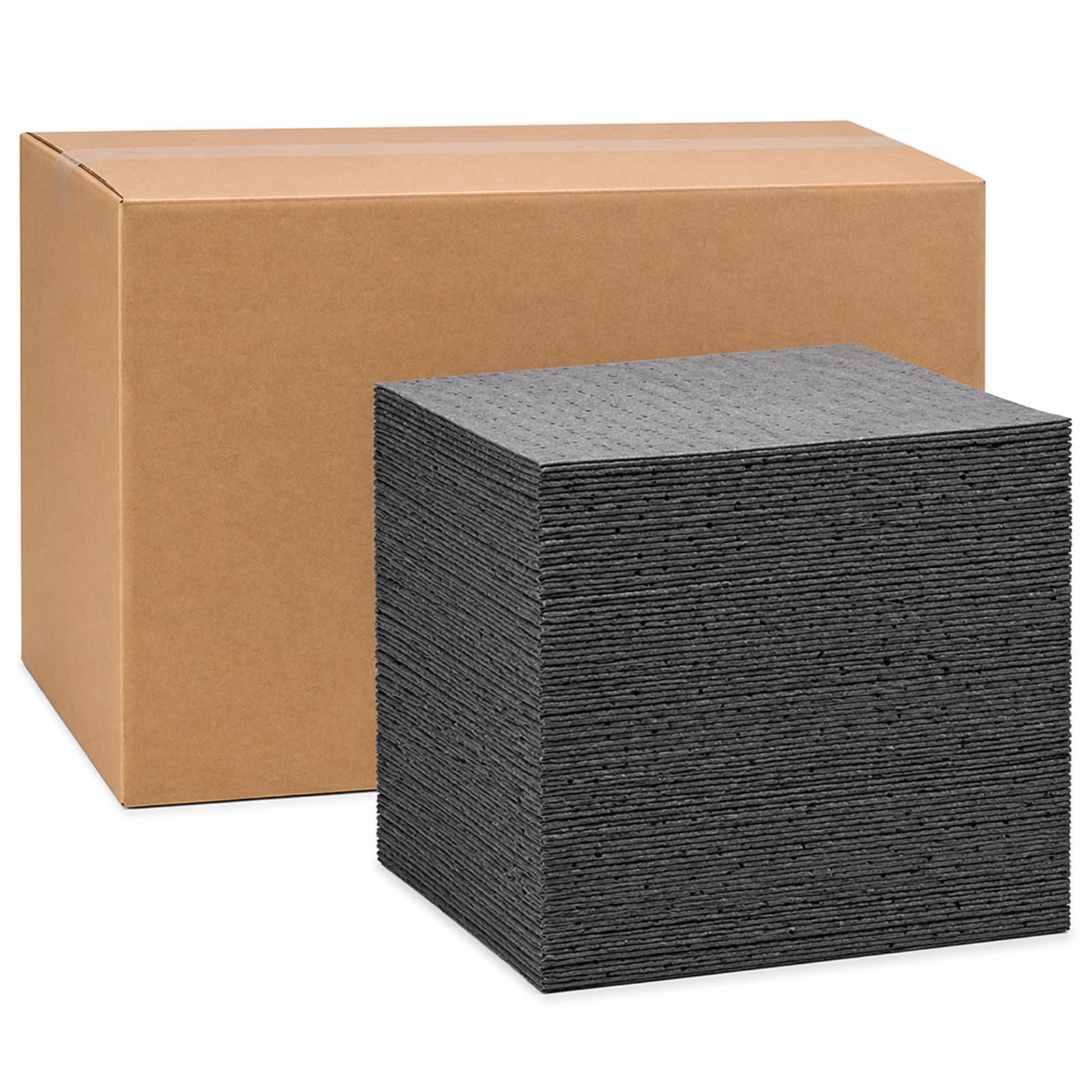 Hoolerry 100 Pcs Oil Absorbent Pad for Spill, 10 x 15 Inch, Gray