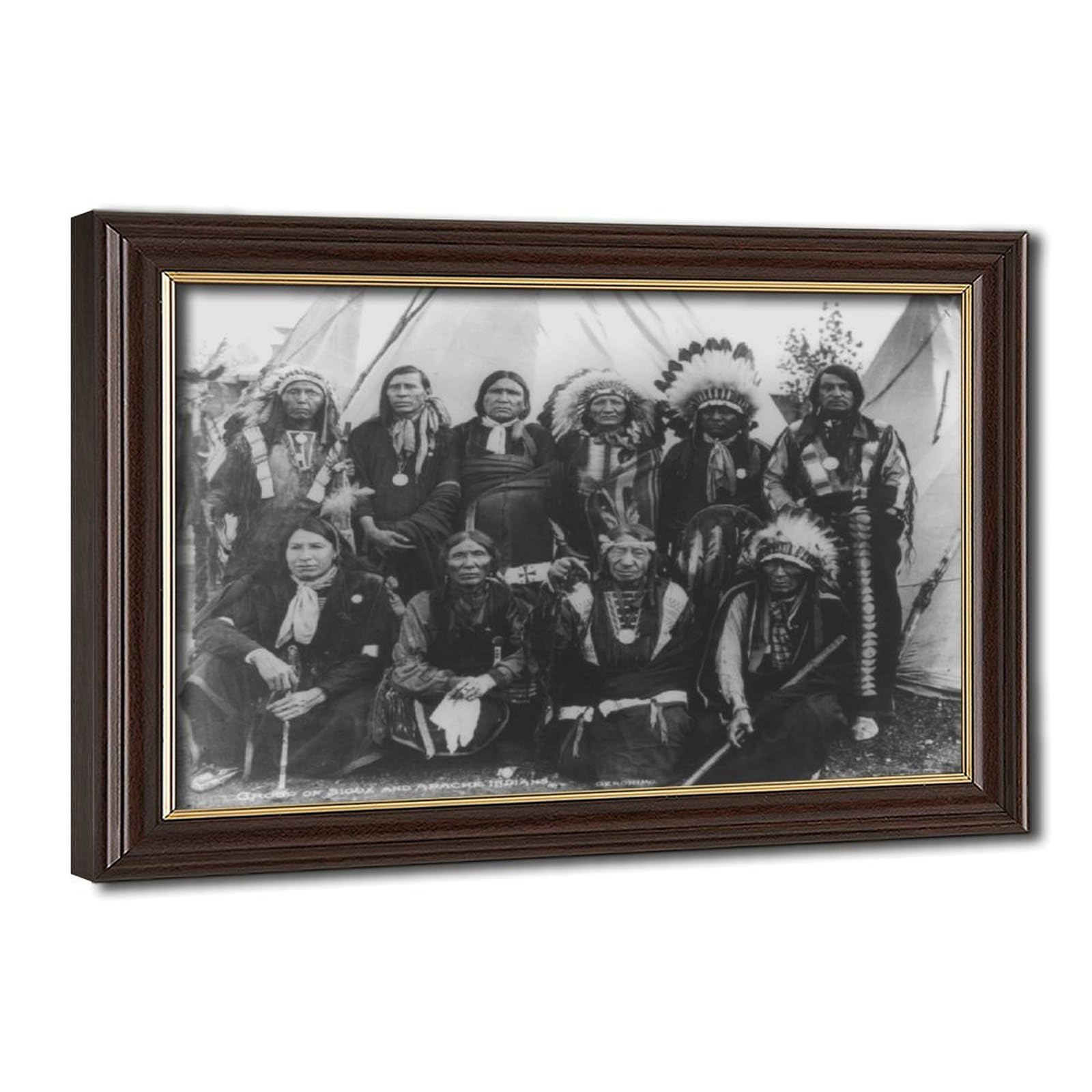 WCYB Group of Apache And Sioux Indians at 1904 Saint Louis Exposition Posters Prints Canvas Deco Paintings Wall Art Hangable Frame 24" L X 36" W